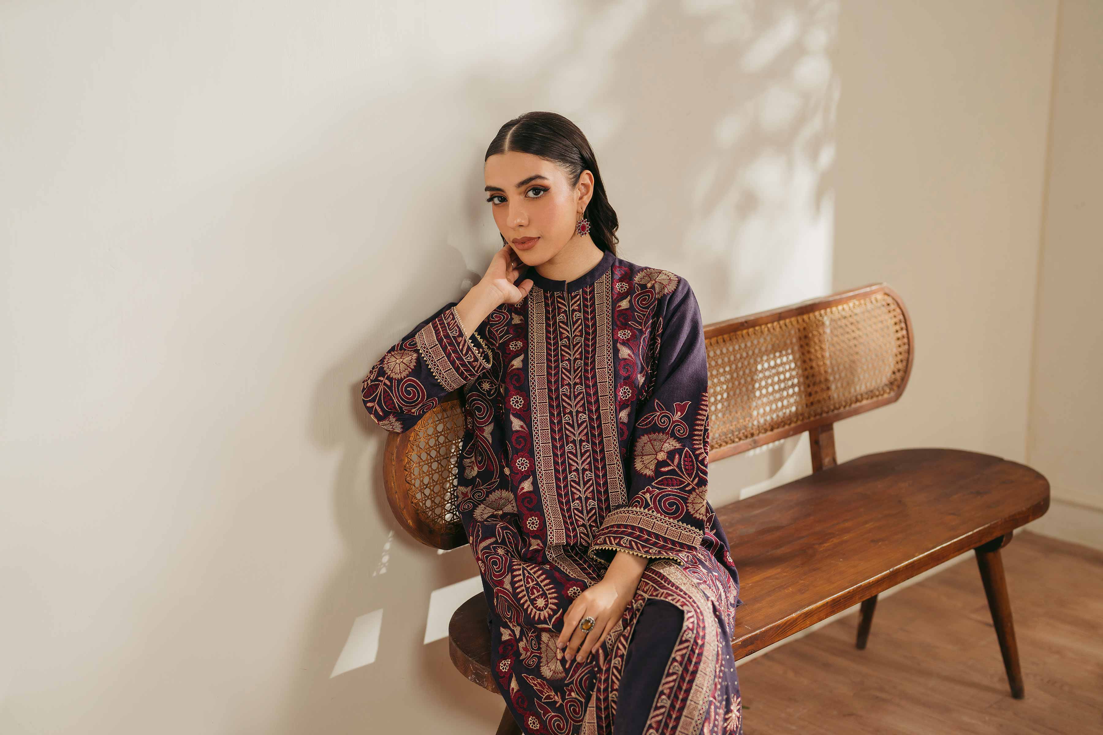 2 Piece - Embroidered Suit - PW24-103 - Image 7