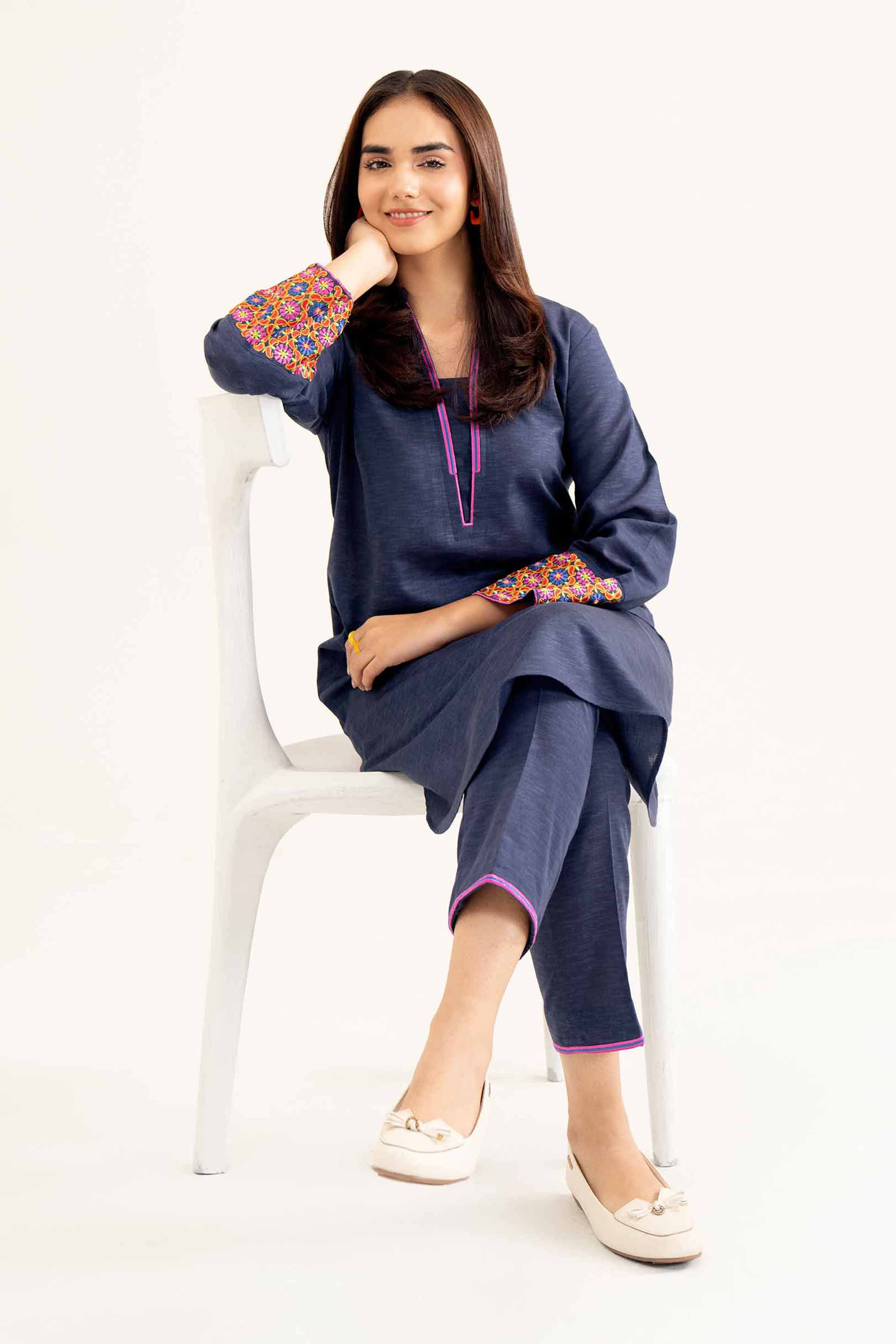 2 Piece - Embroidered Suit - PW24-105 - Image 10
