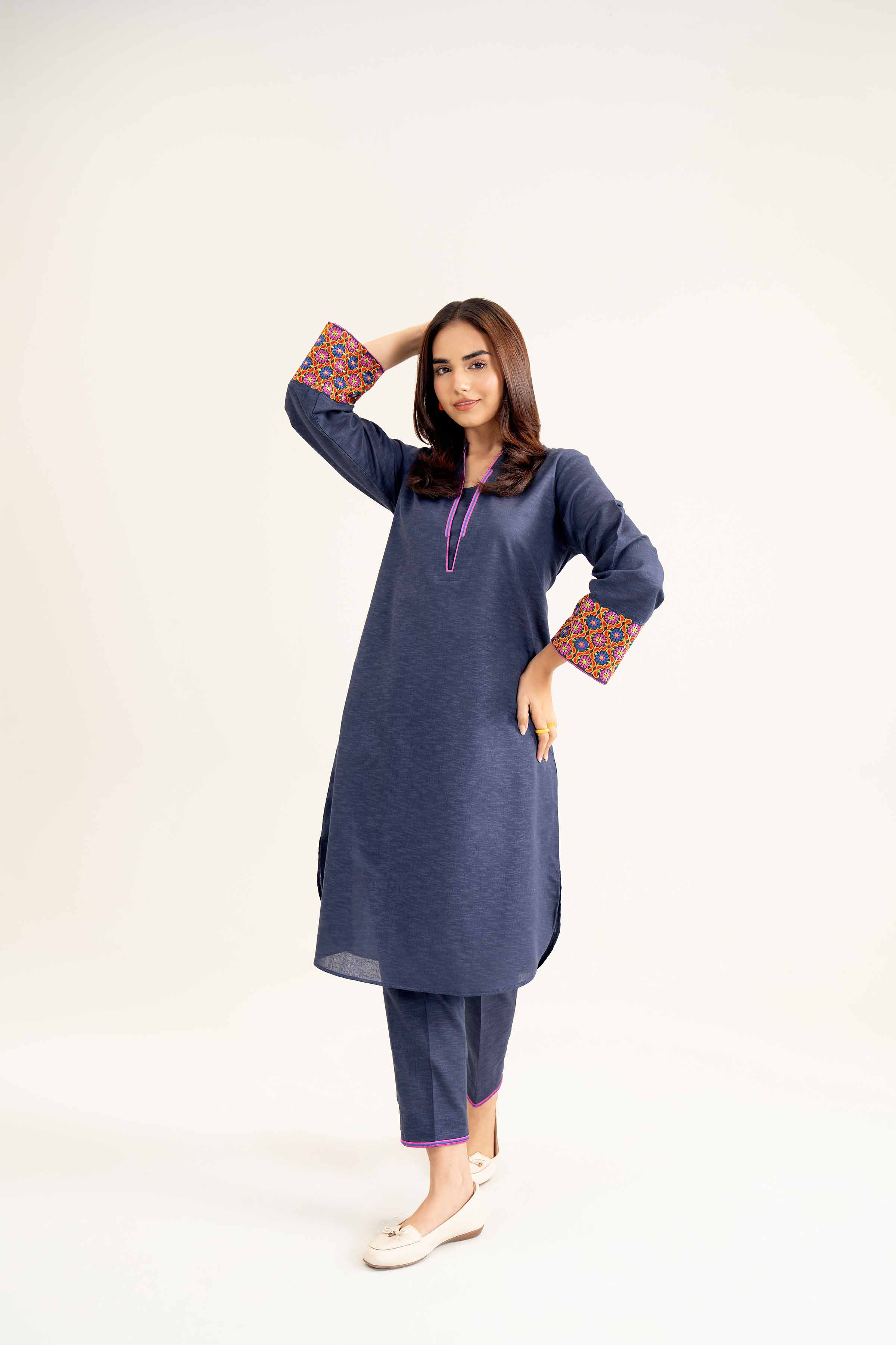 2 Piece - Embroidered Suit - PW24-105 - Image 5