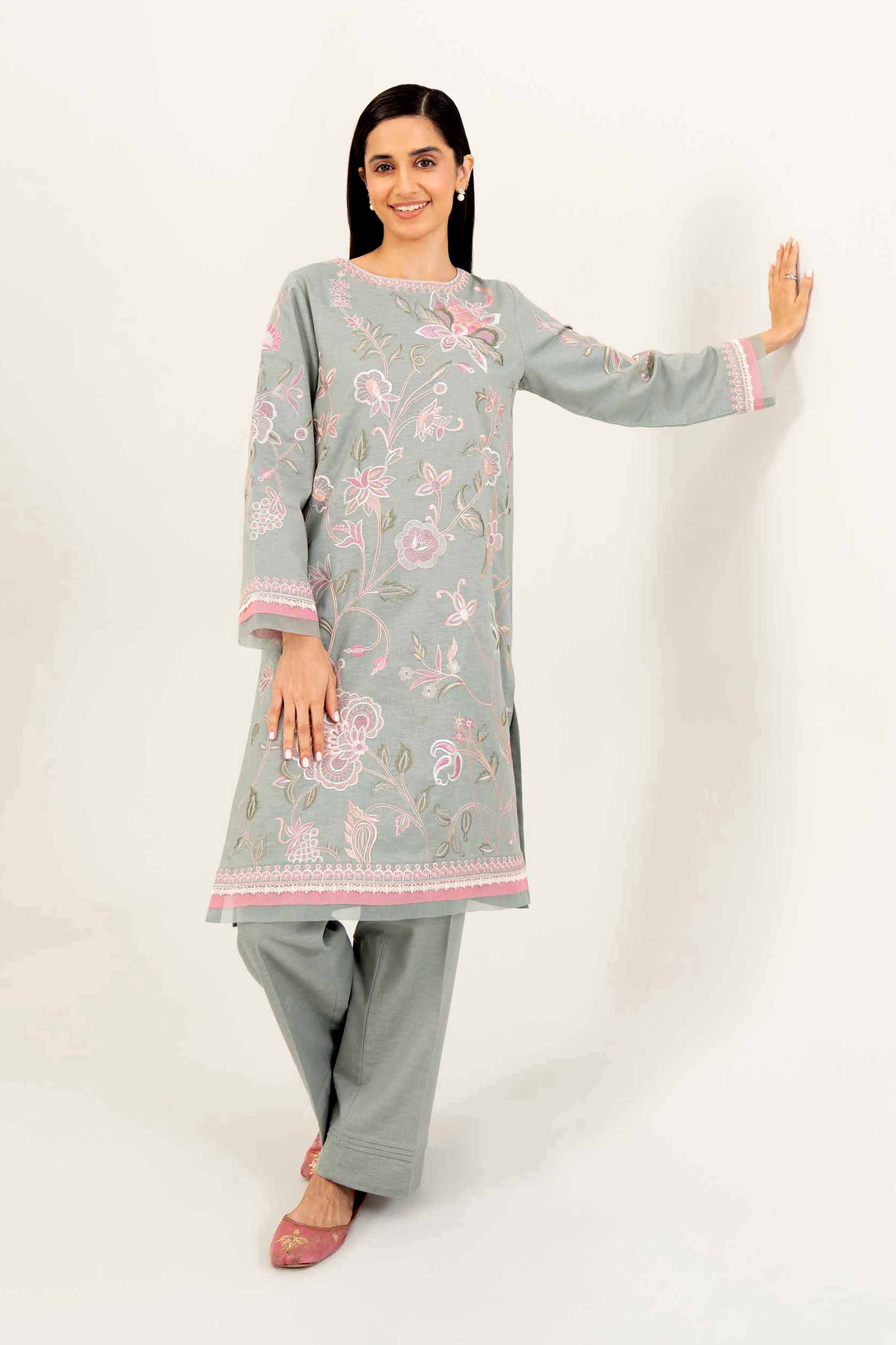 2 Piece - Embroidered Suit - PW24-108 - Image 2