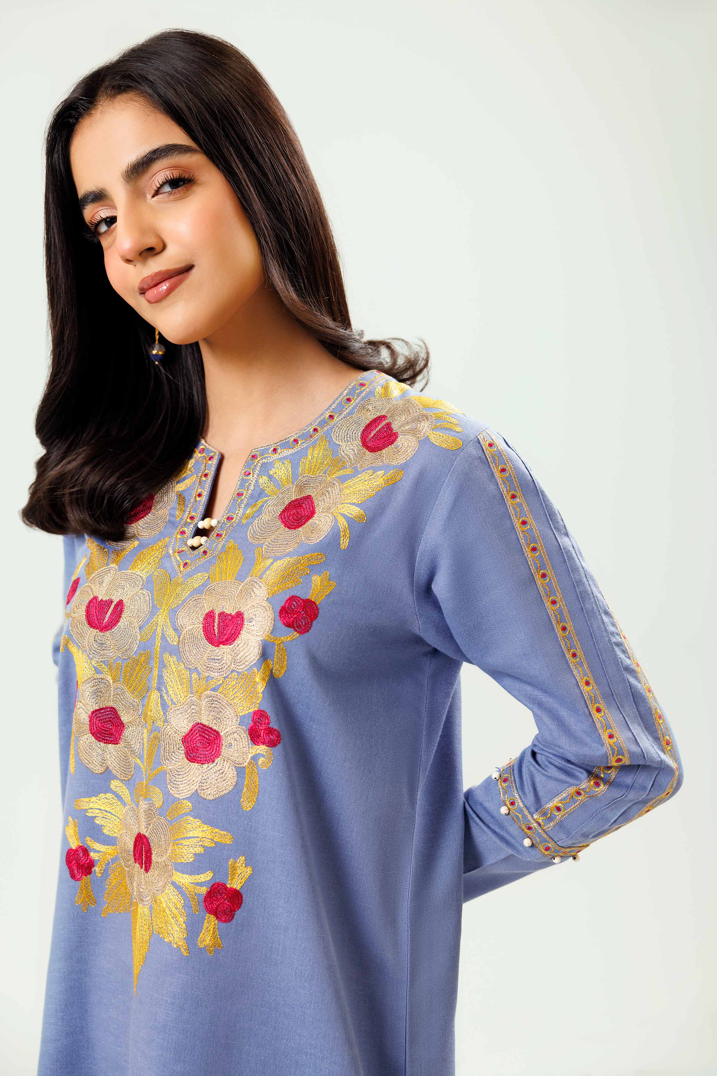 2 Piece - Embroidered Suit - PW24-12 - Image 3