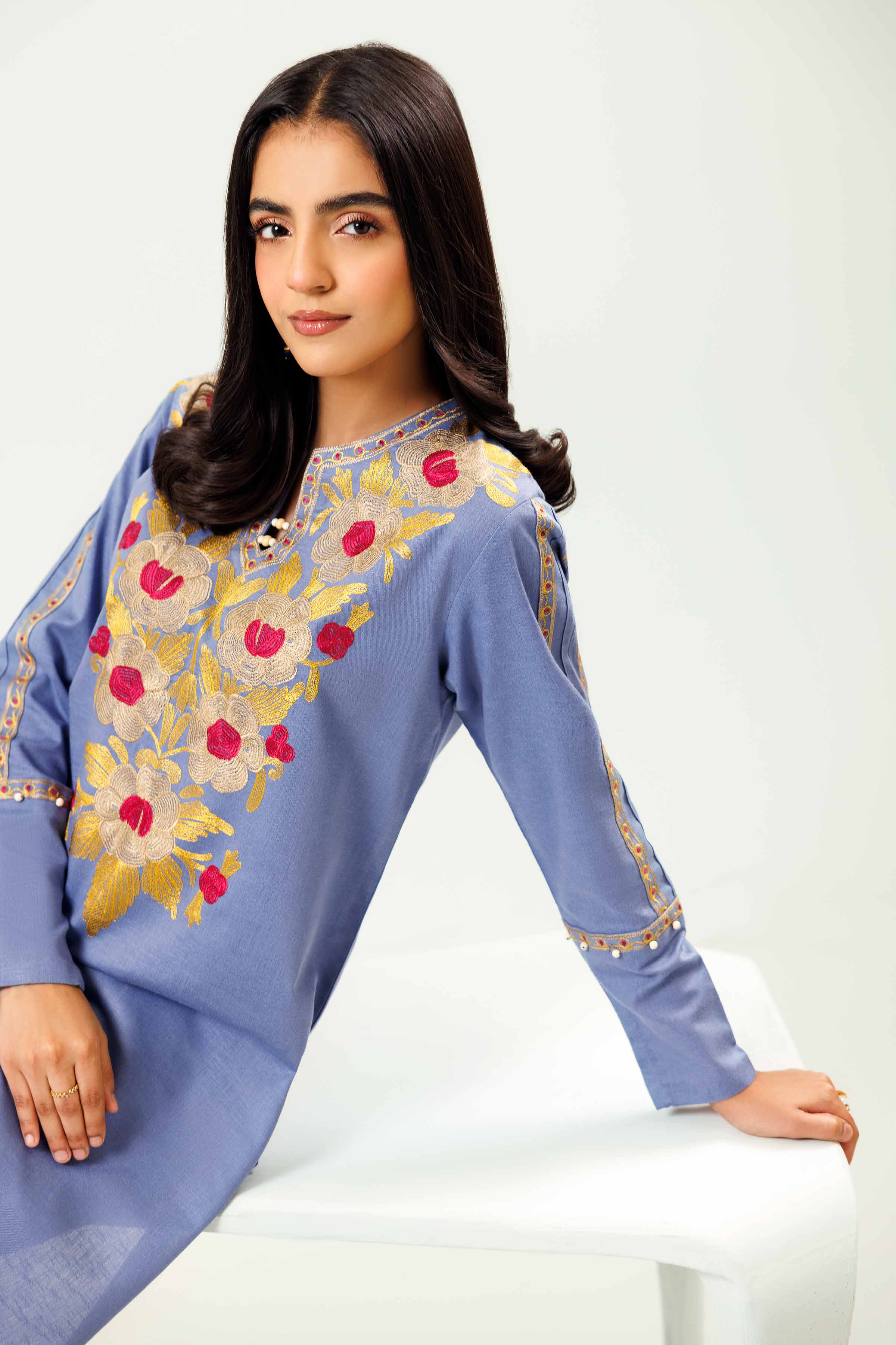 2 Piece - Embroidered Suit - PW24-12 - Image 4