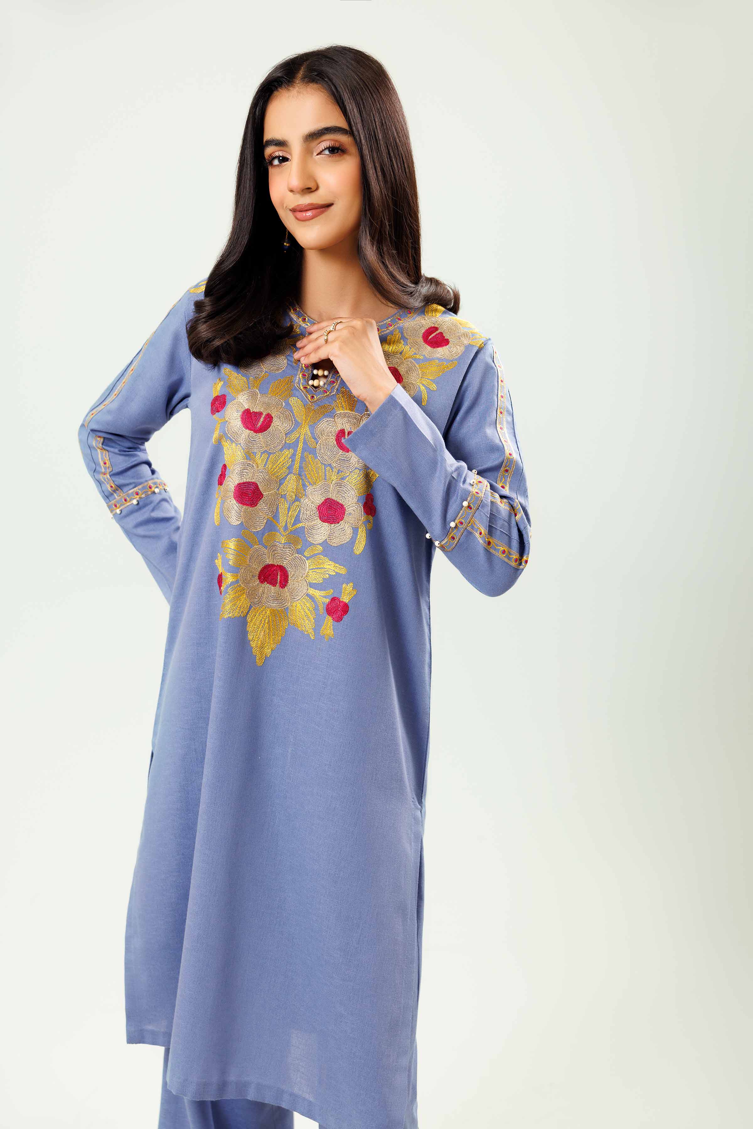 2 Piece - Embroidered Suit - PW24-12 - Image 7