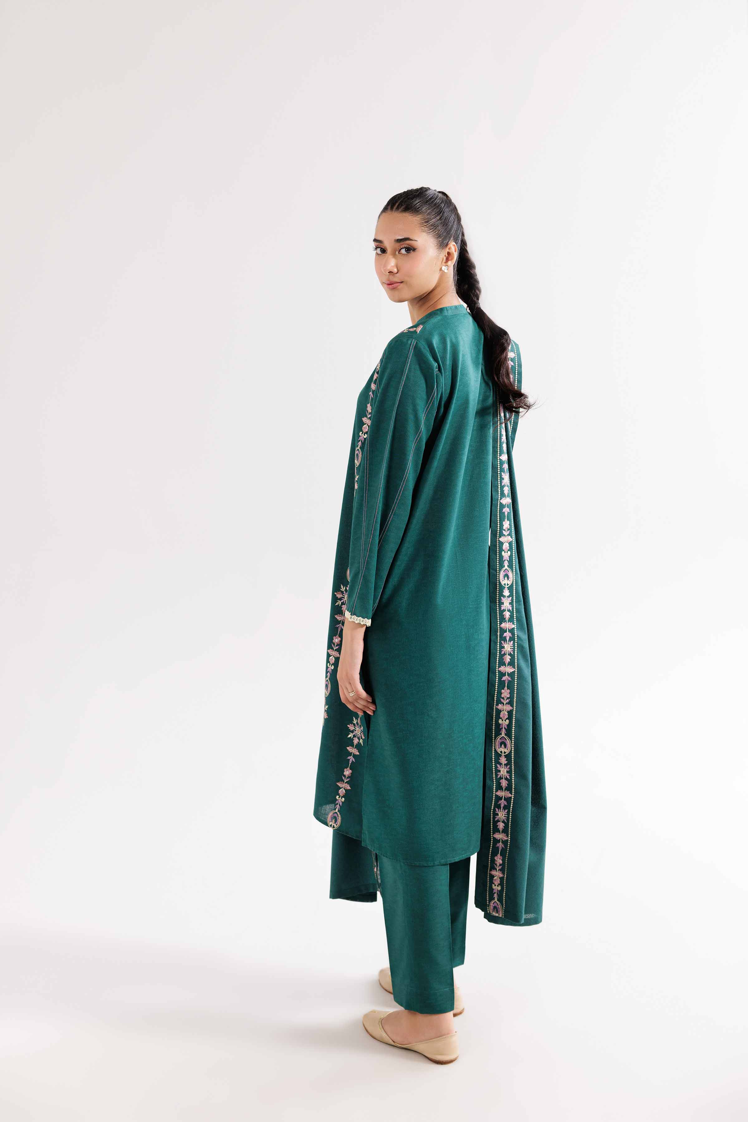 3 Piece - Embroidered Suit - PW24-147 - Image 5