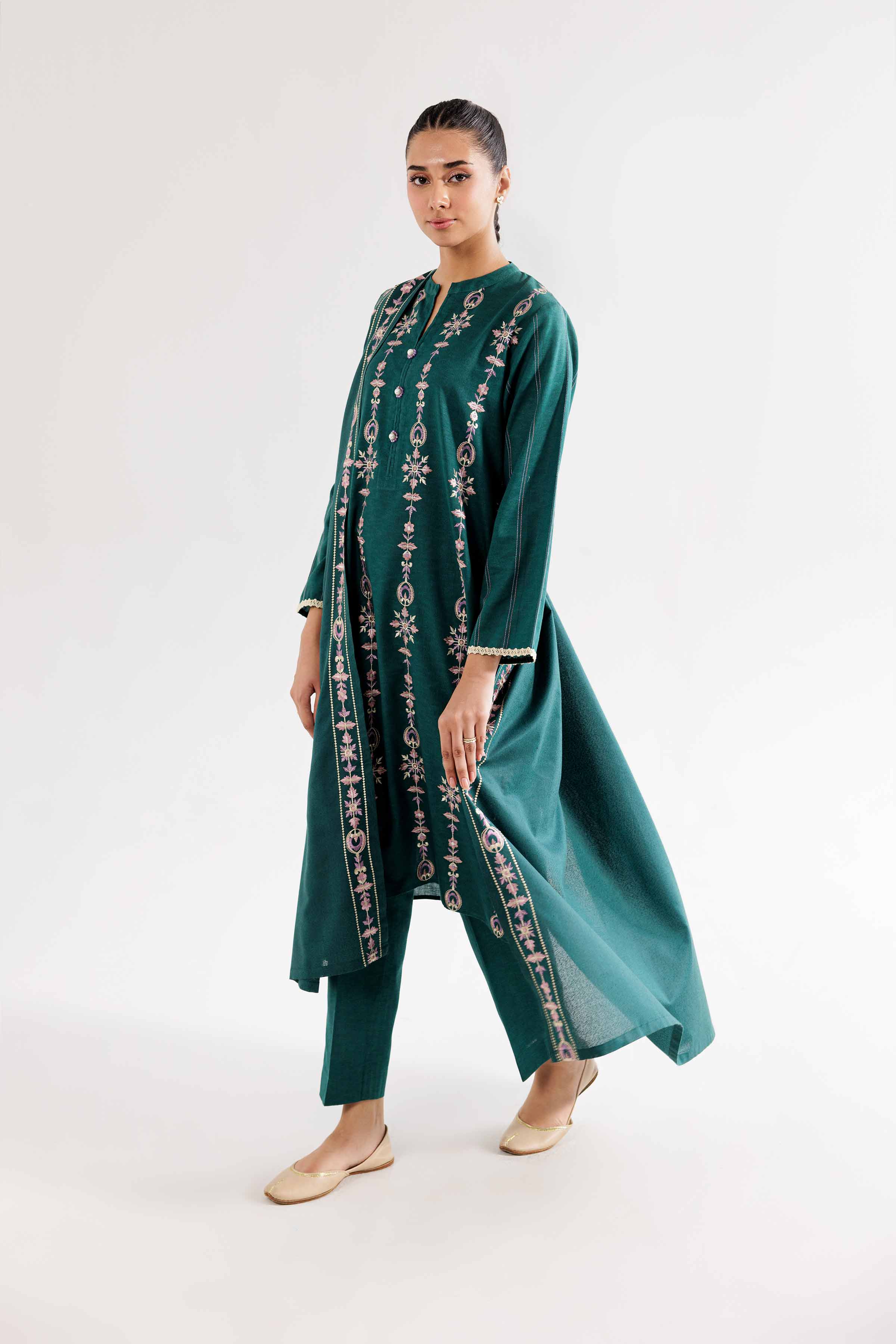 3 Piece - Embroidered Suit - PW24-147 - Image 6