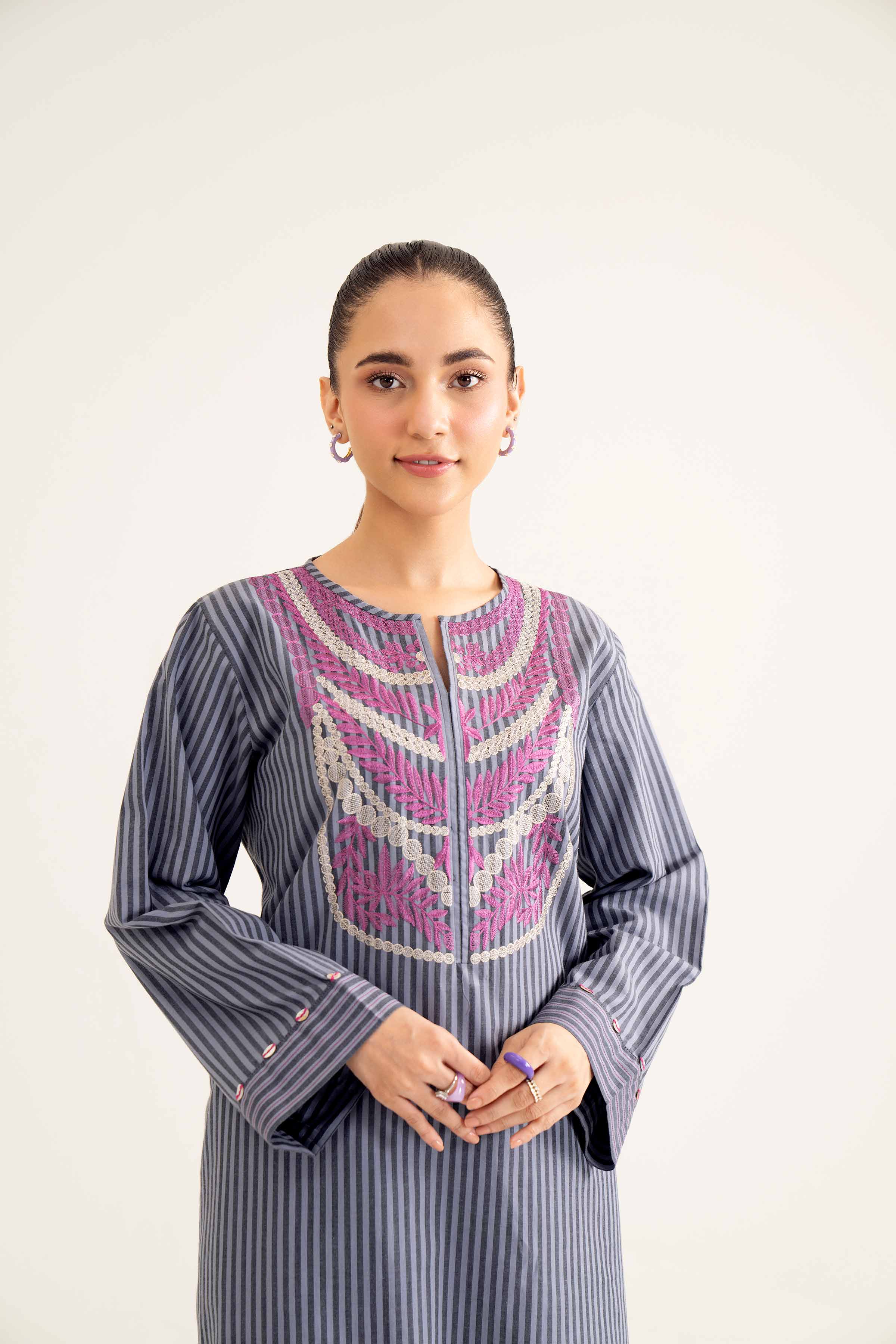 2 Piece - Embroidered Suit - PW24-16 - Image 7
