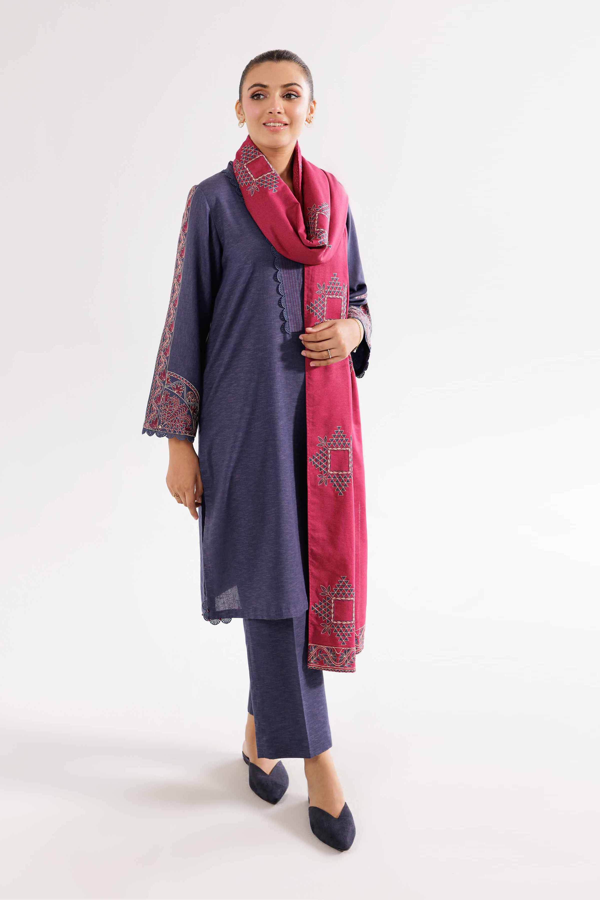 3 piece - Embroidered Suit - PW24-171 - Image 2