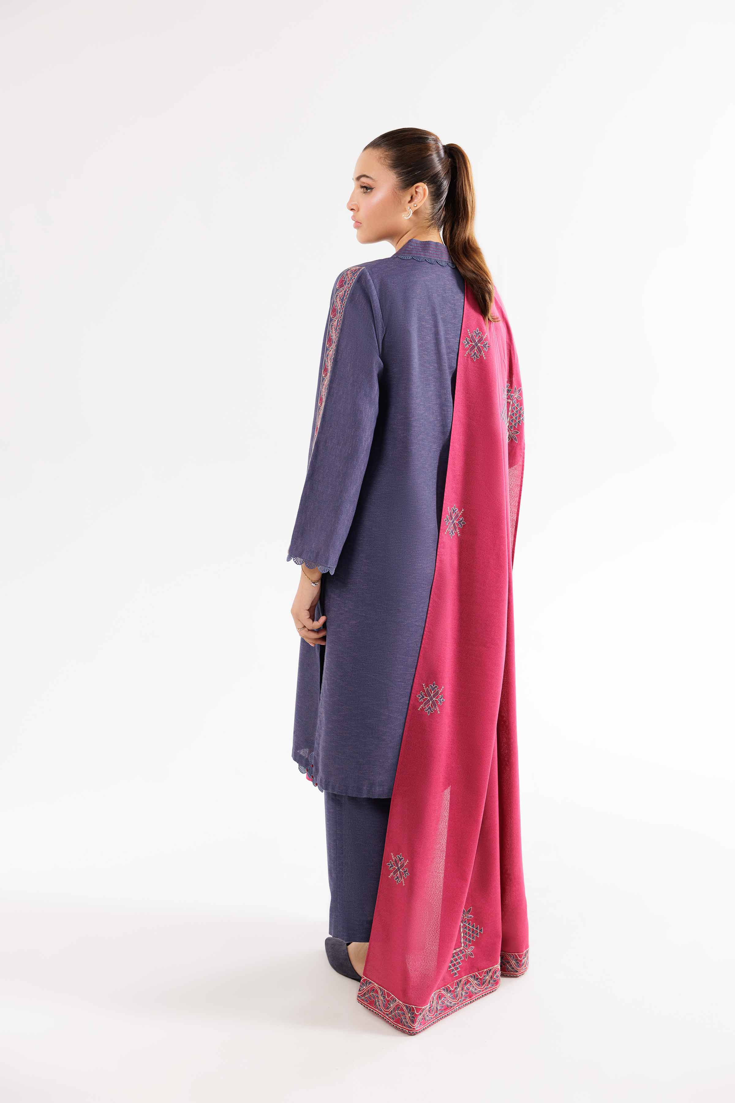 3 piece - Embroidered Suit - PW24-171 - Image 3