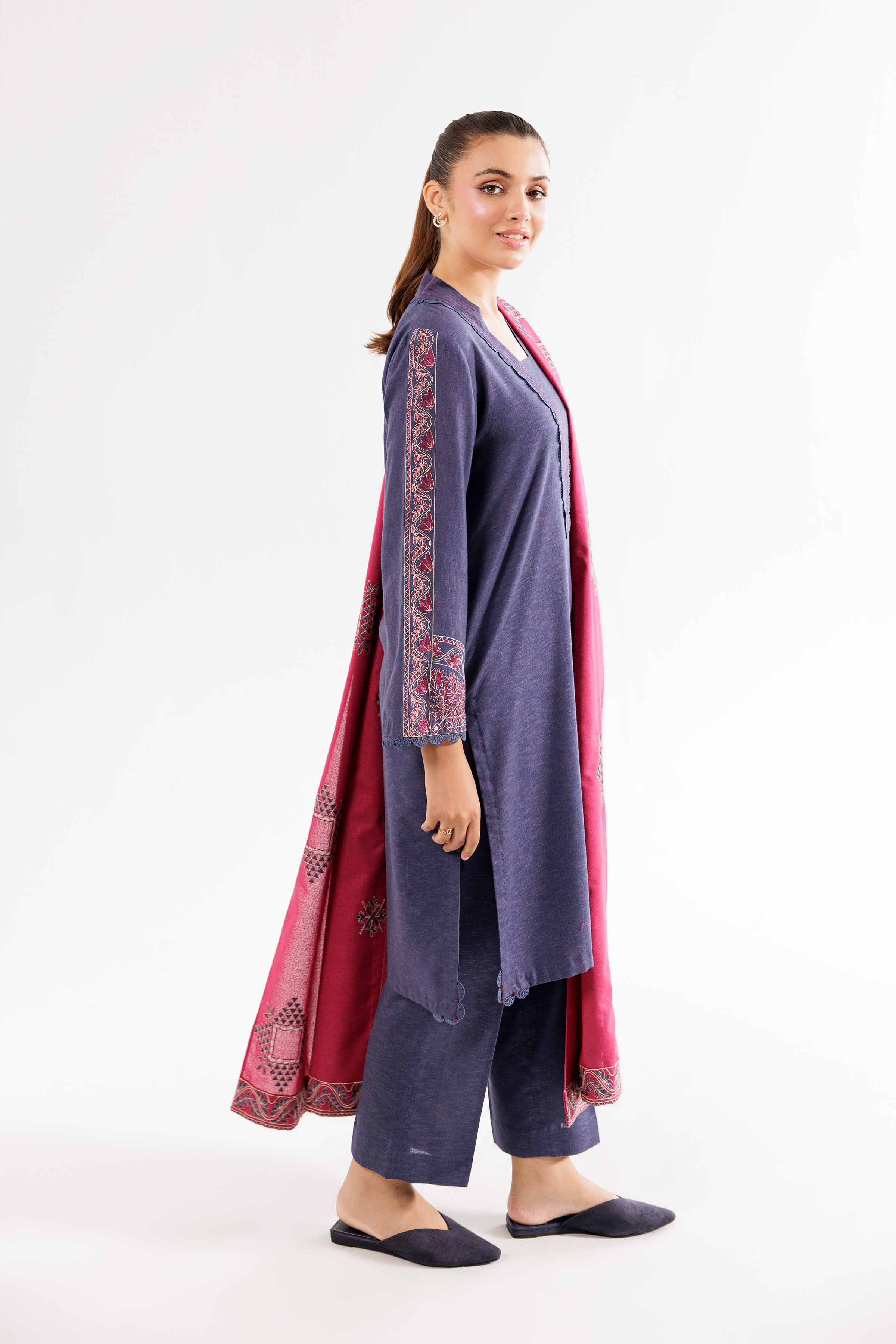 3 piece - Embroidered Suit - PW24-171 - Image 5