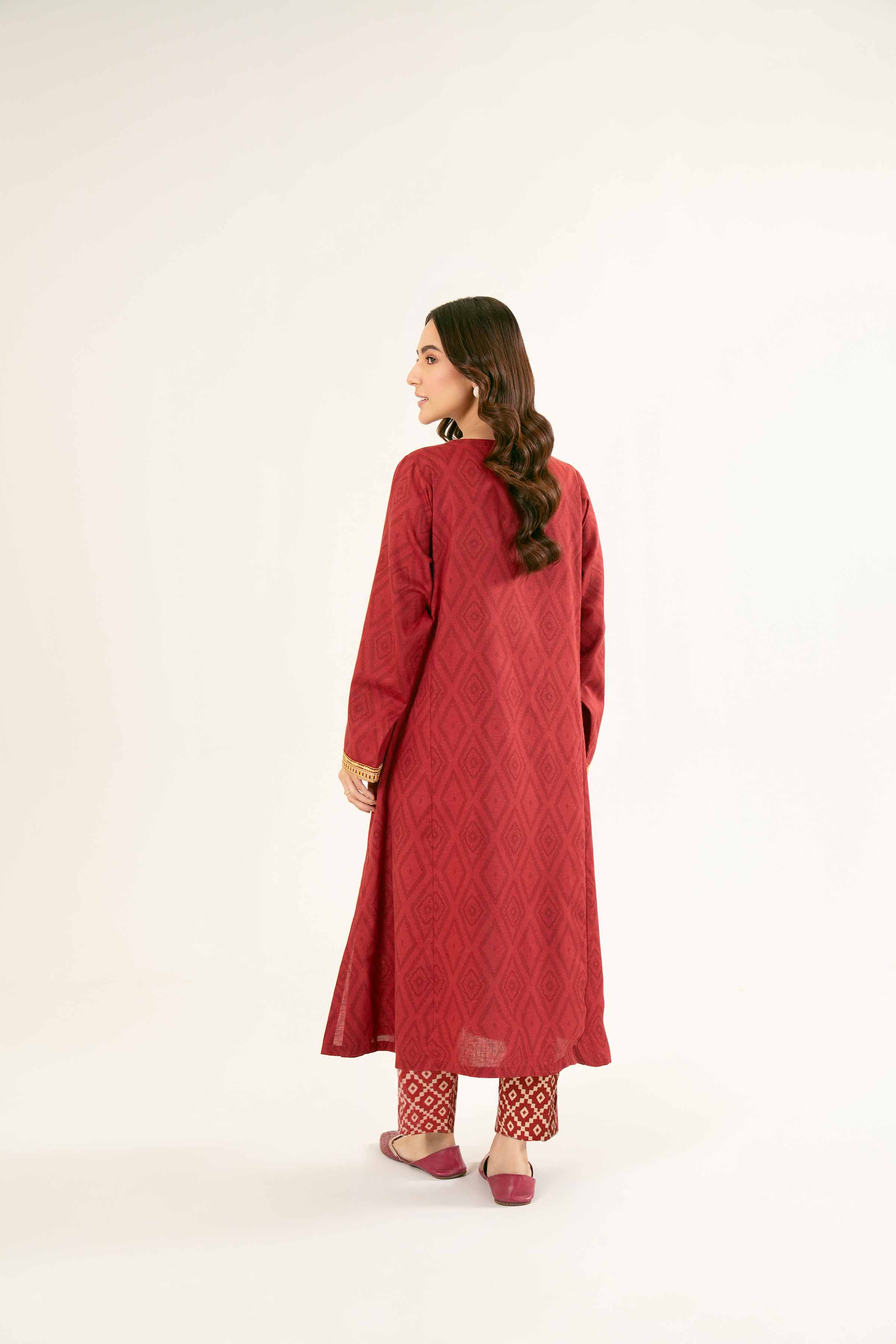2 Piece - Printed Embroidered Suit - PW24-221 - Image 4