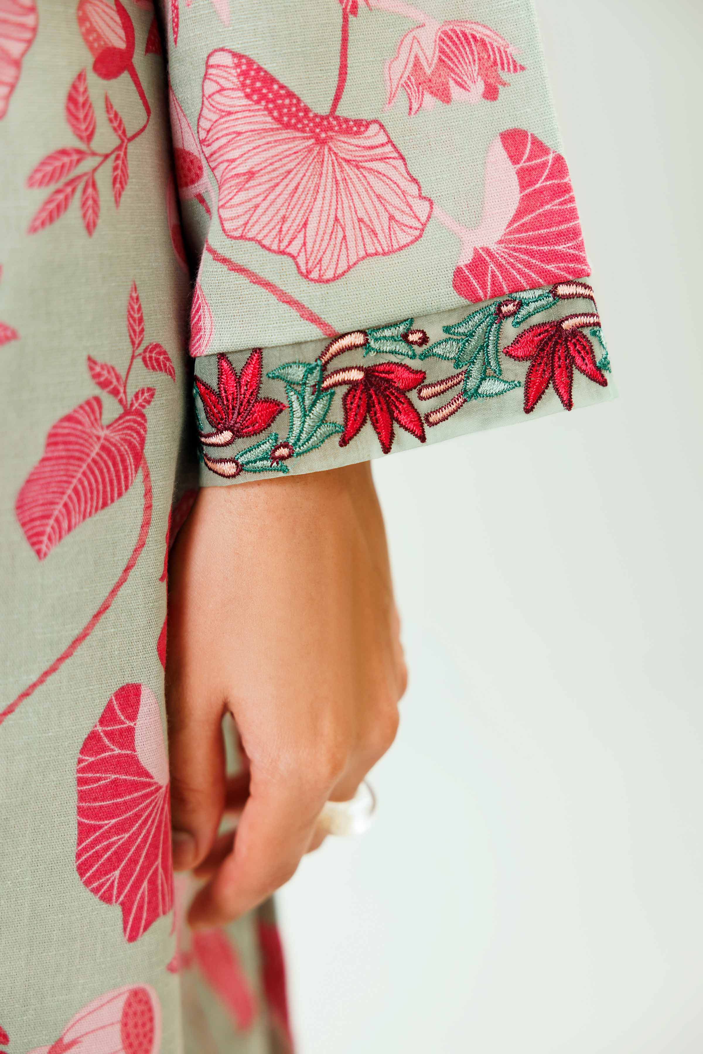 2 Piece - Printed Embroidered Suit - PW24-227 - Image 9