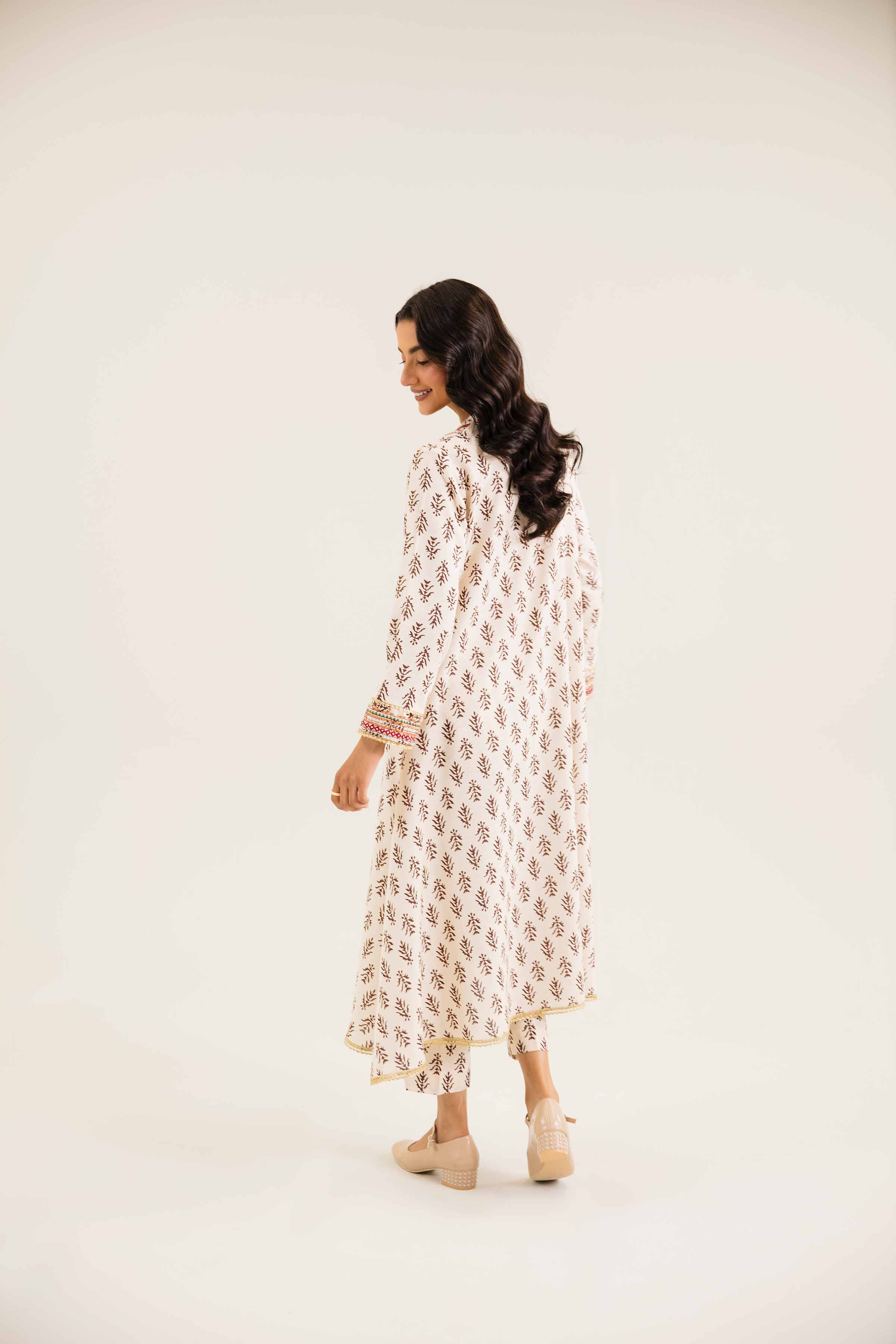 2 Piece - Printed Embroidered Suit - PW24-240 - Image 3