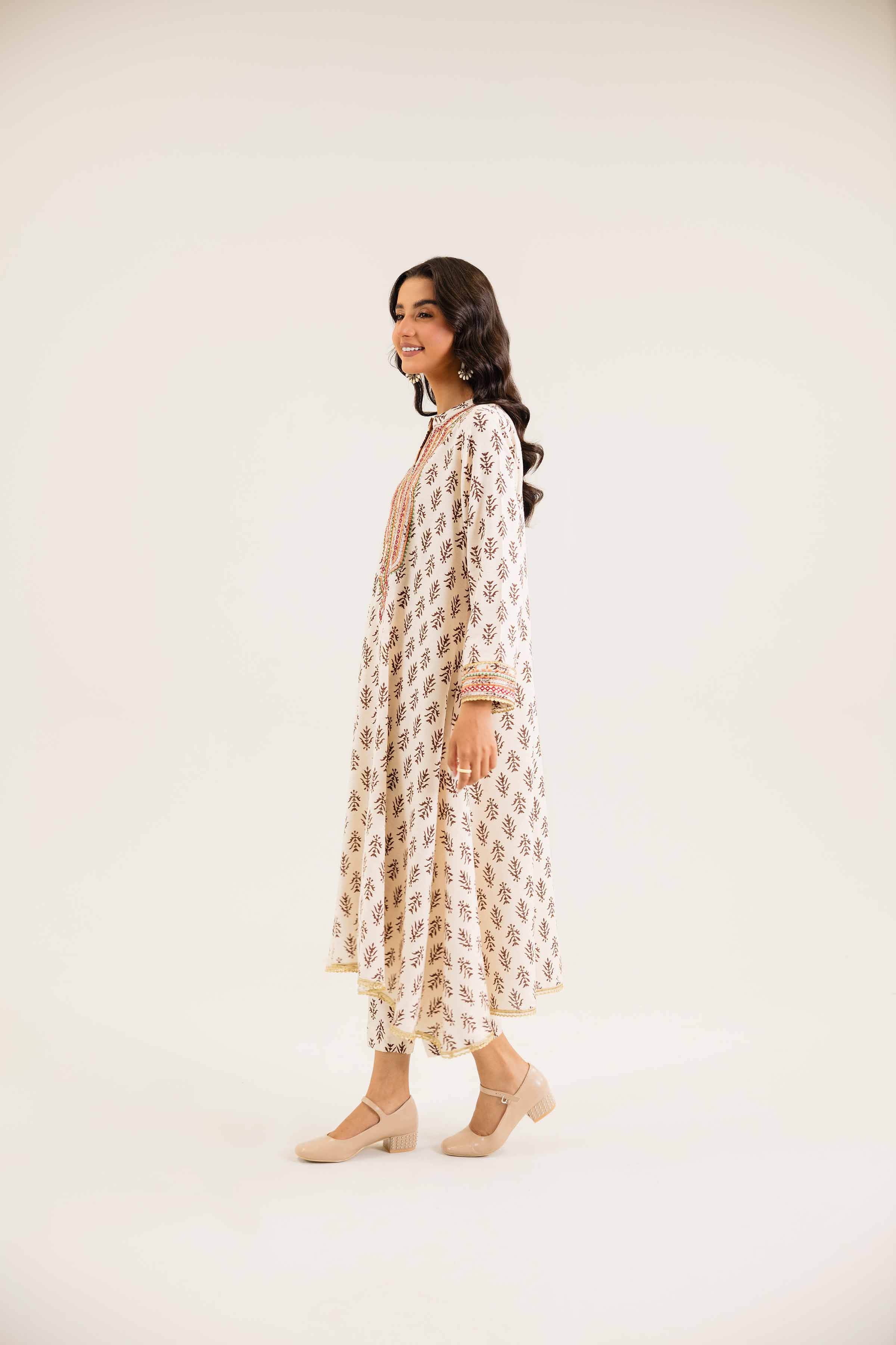 2 Piece - Printed Embroidered Suit - PW24-240 - Image 4