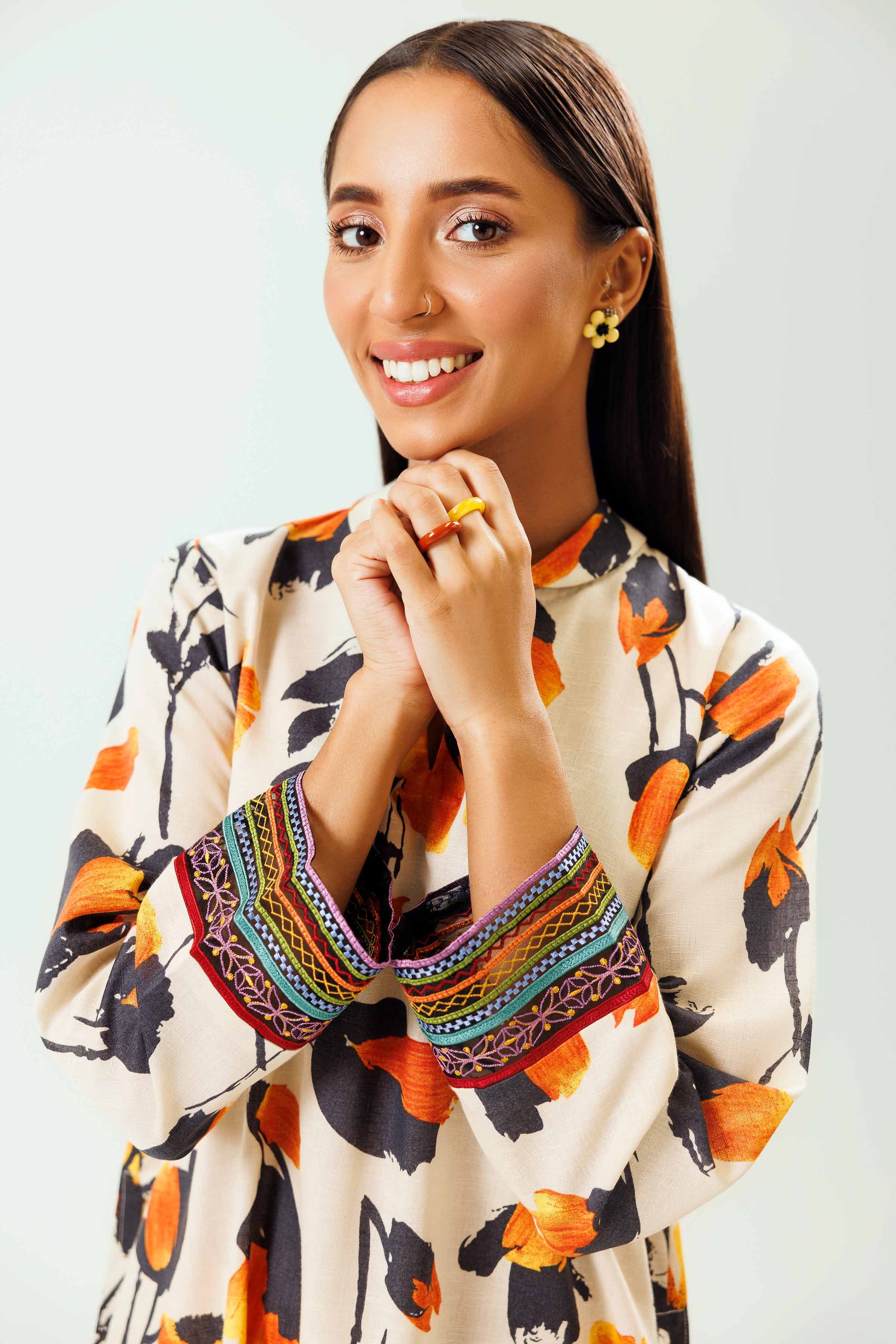 2 Piece - Printed Embroidered Suit - PW24-242 - Image 2