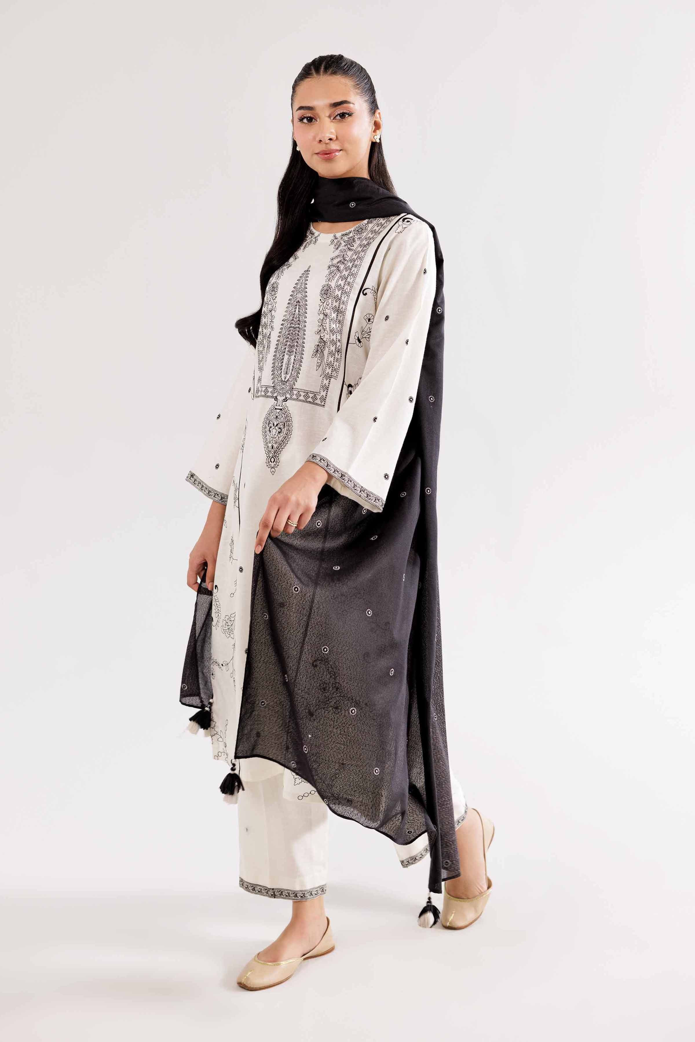 3 Piece - Embroidered Suit - PW24-263 - Image 5