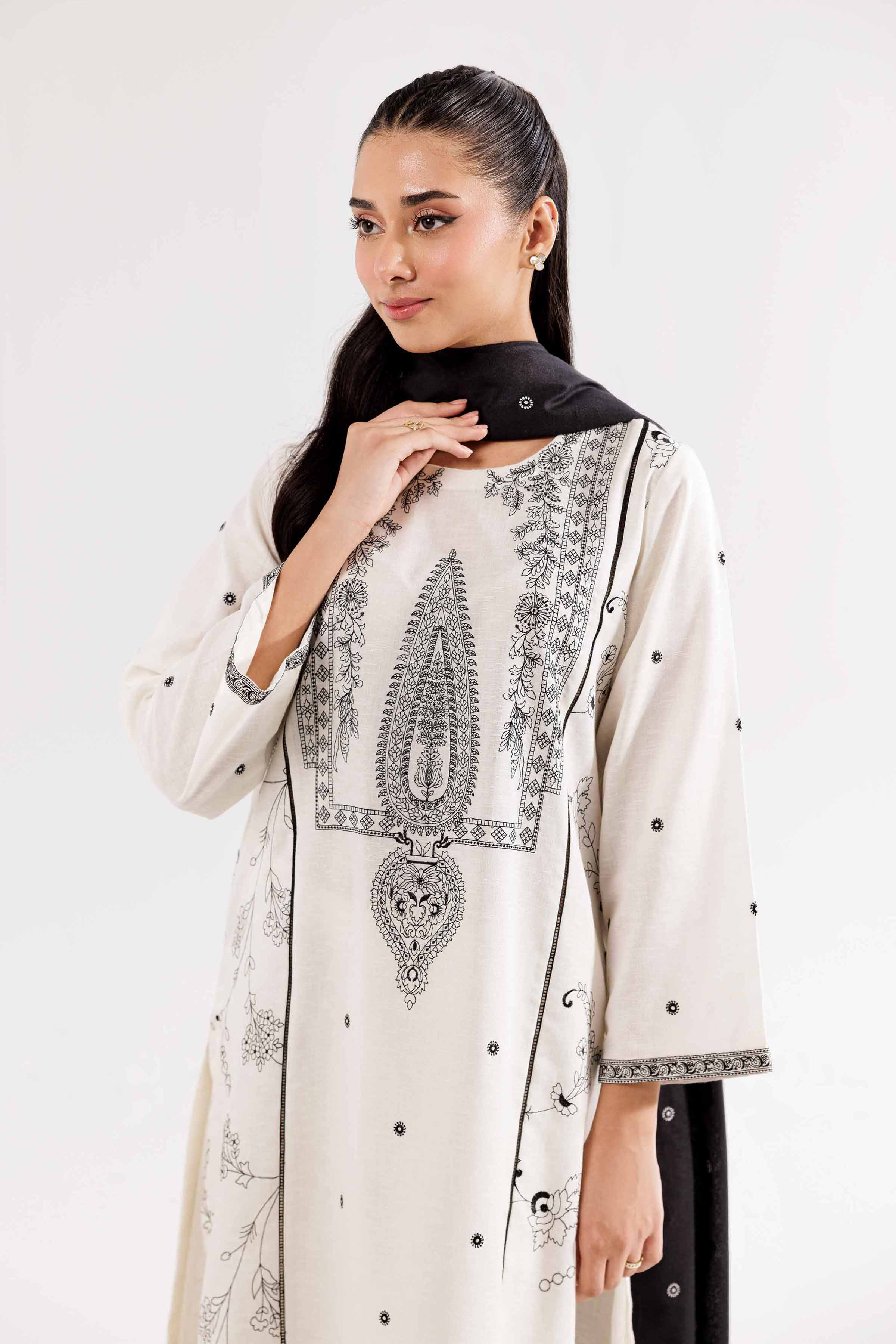 3 Piece - Embroidered Suit - PW24-263 - Image 6