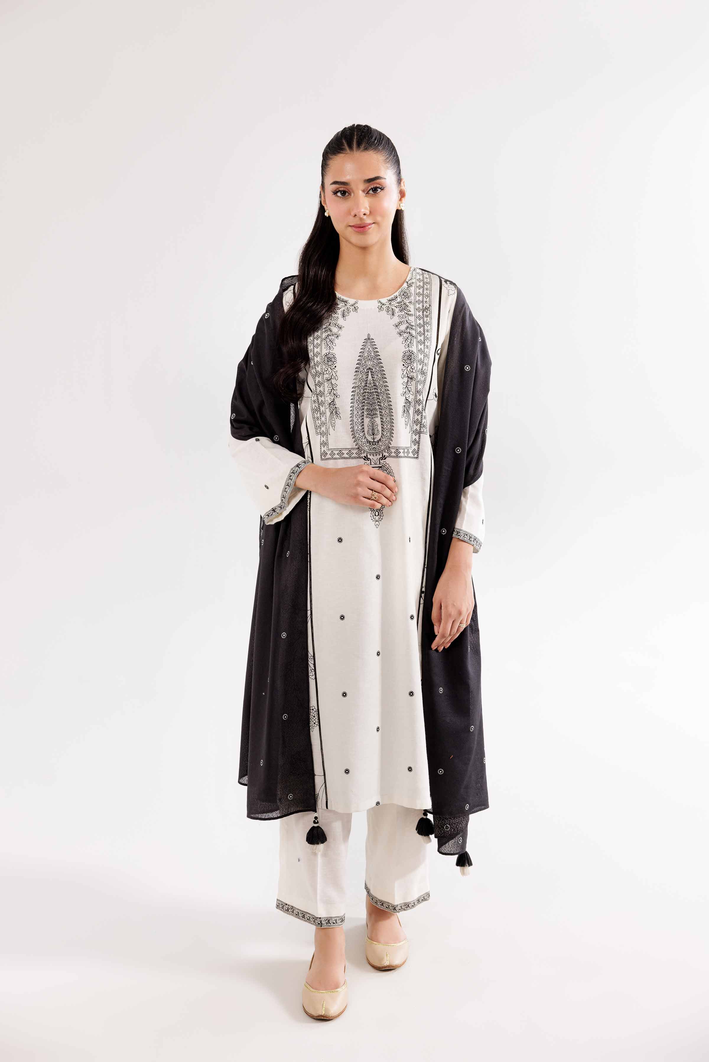 3 Piece - Embroidered Suit - PW24-263 - Image 7