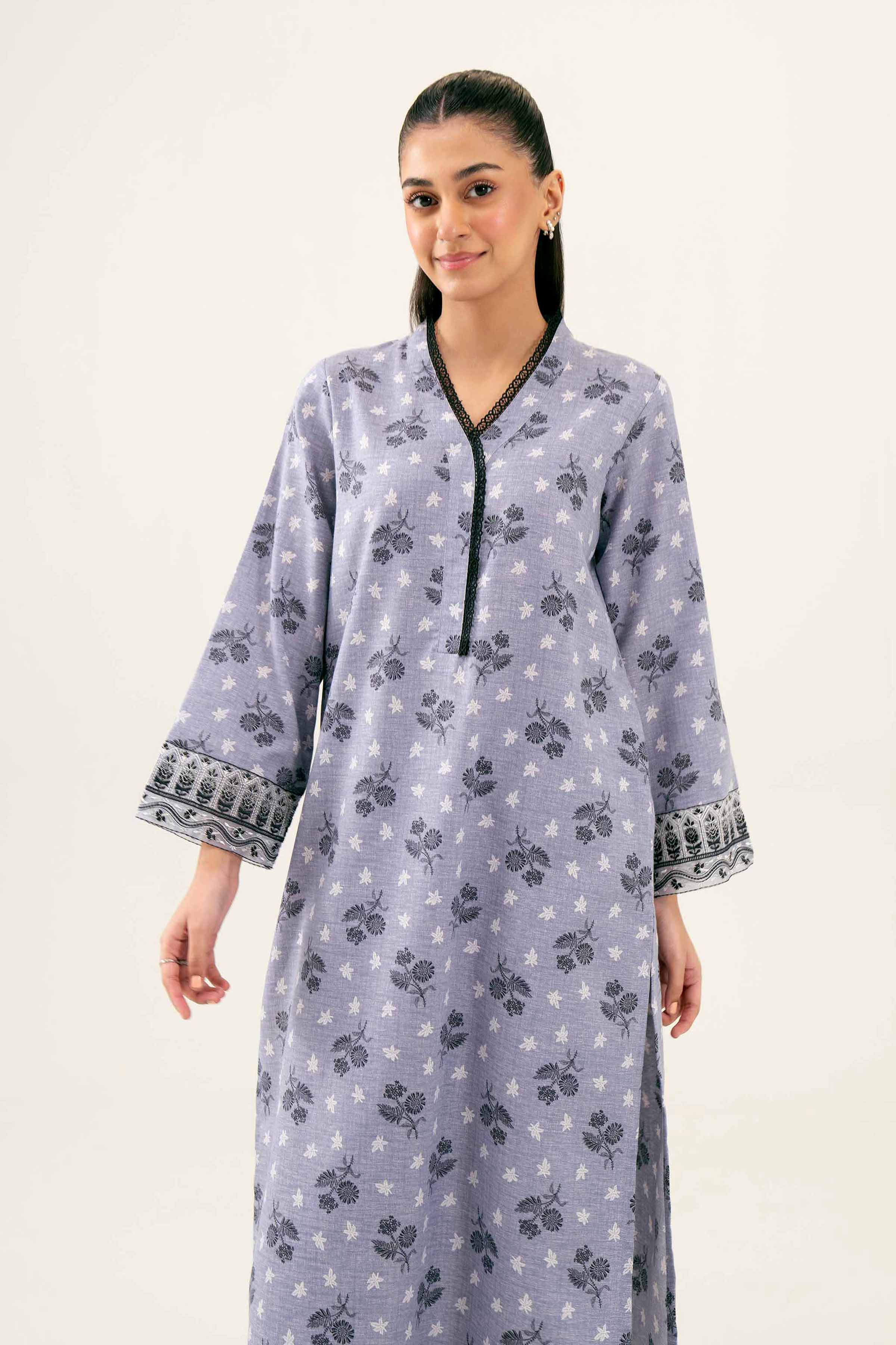 2 Piece - Printed Embroidered Suit - PW24-279 - Image 2