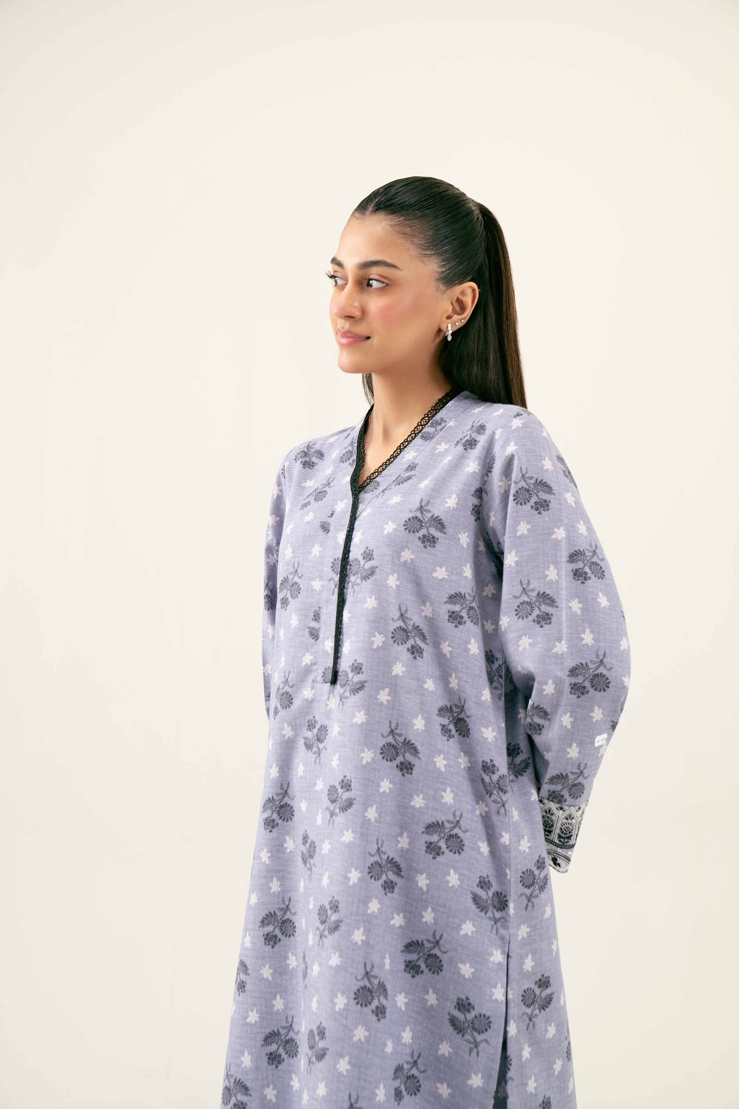 2 Piece - Printed Embroidered Suit - PW24-279 - Image 7