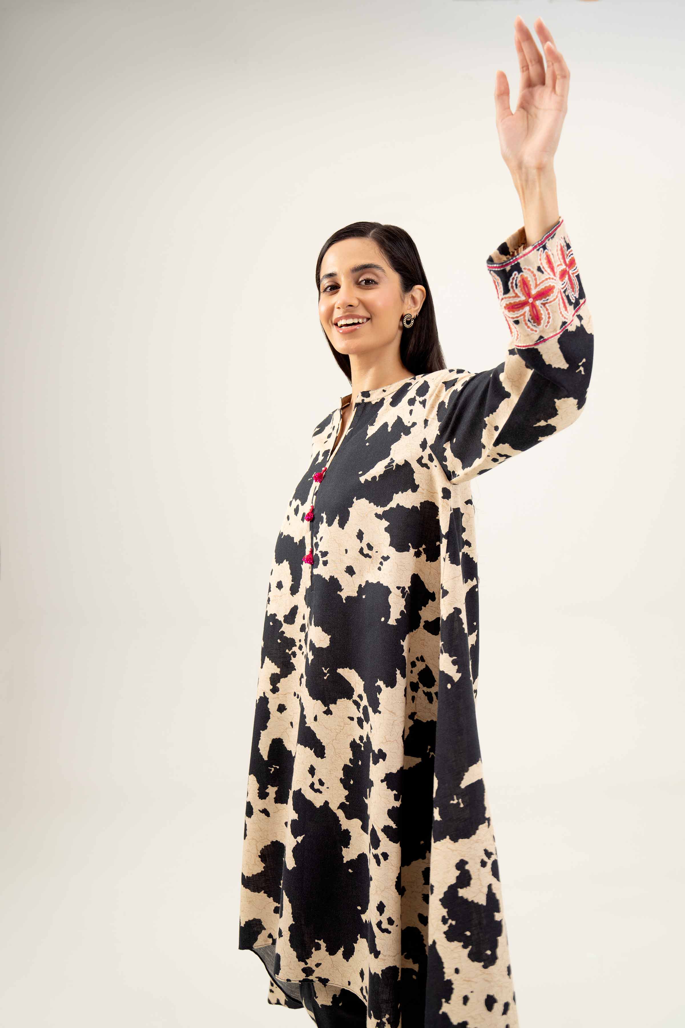 2 Piece - Printed Embroidered Suit - PW24-300 - Image 6
