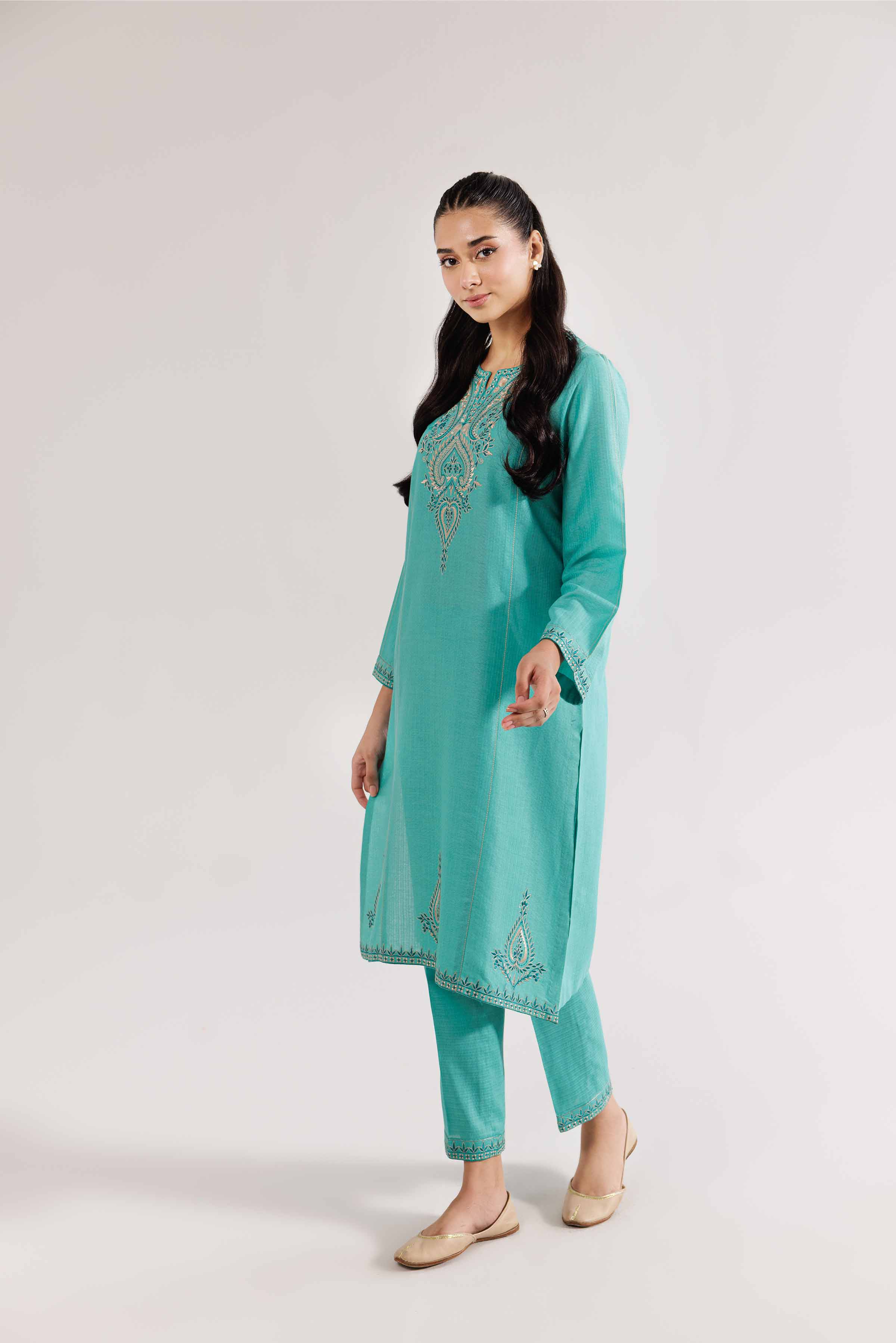 2 Piece - Embroidered Suit - PW24-303 - Image 4