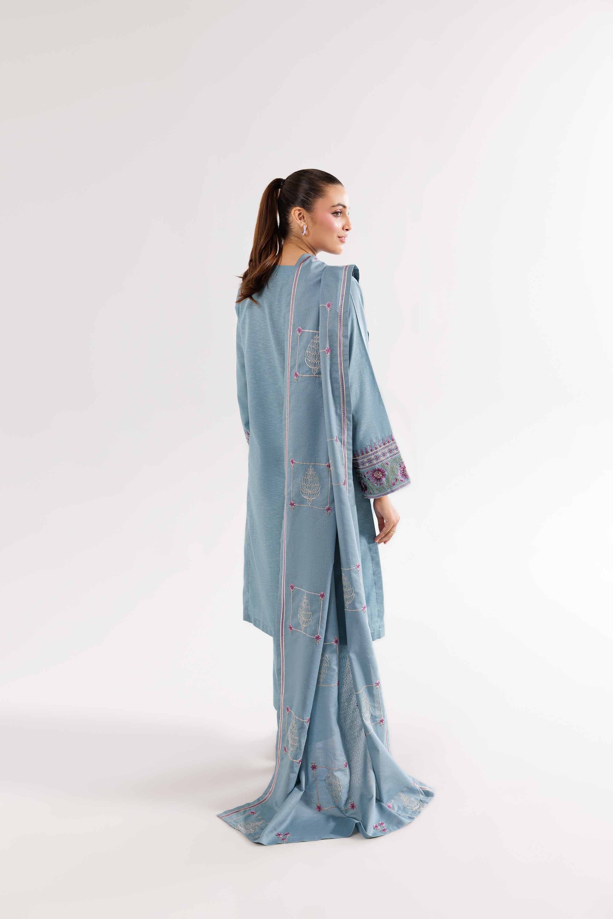 3 Piece - Embroidered Suit - PW24-312 - Image 3