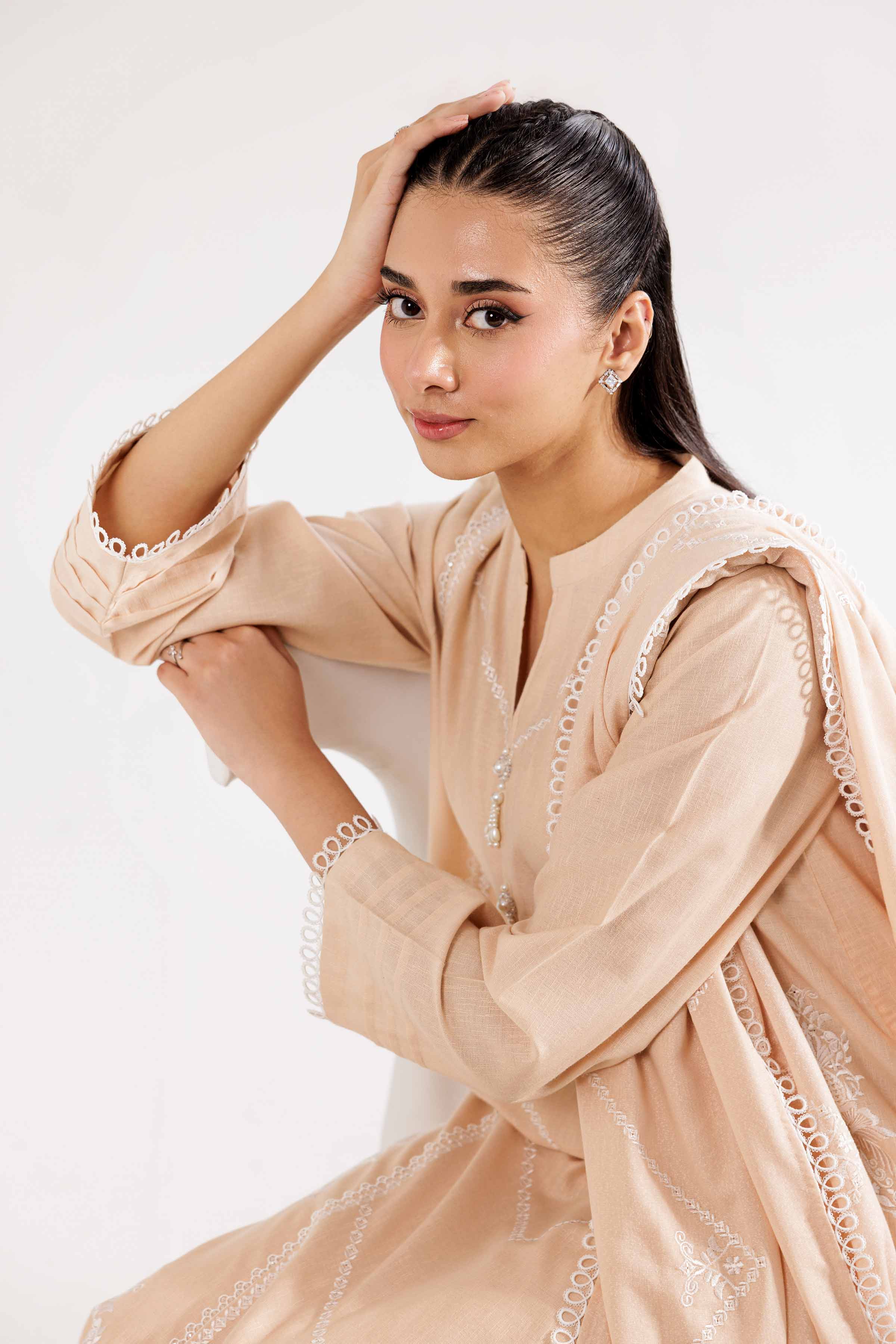 3 Piece - Embroidered Suit - PW24-339 - Image 5
