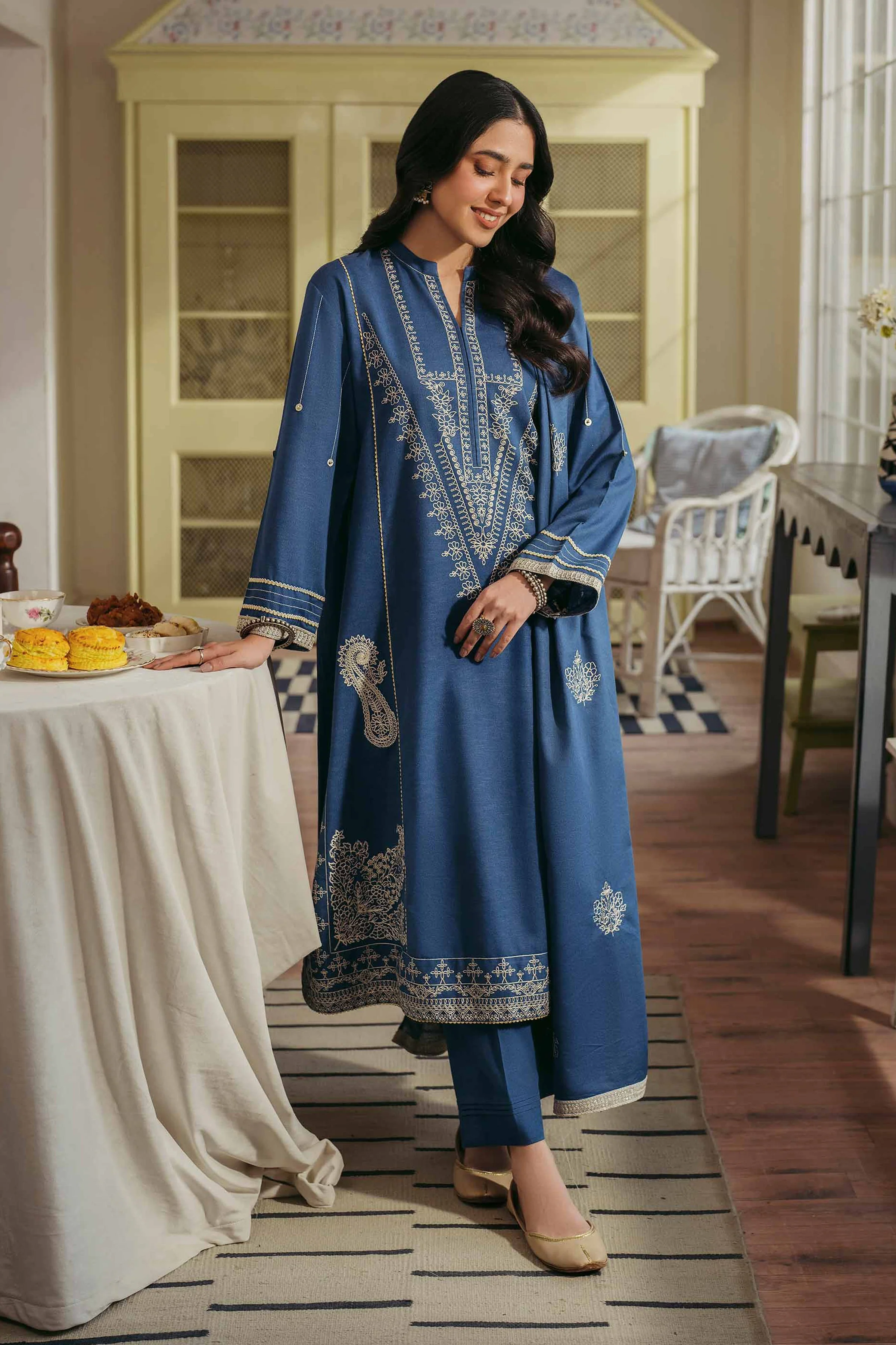 3 Piece - Embroidered Suit - PW24-341 - Image 3