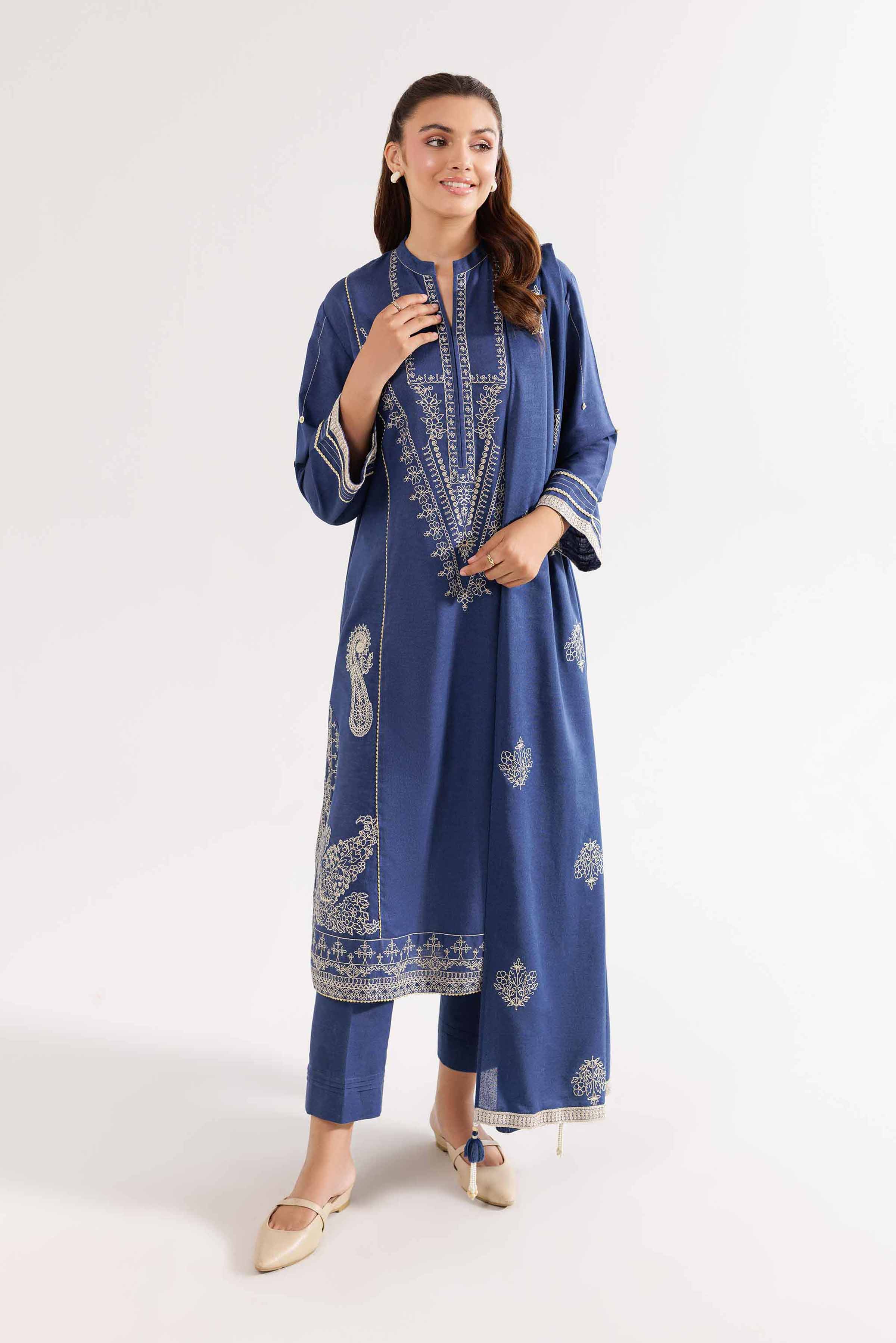 3 Piece - Embroidered Suit - PW24-341 - Image 8