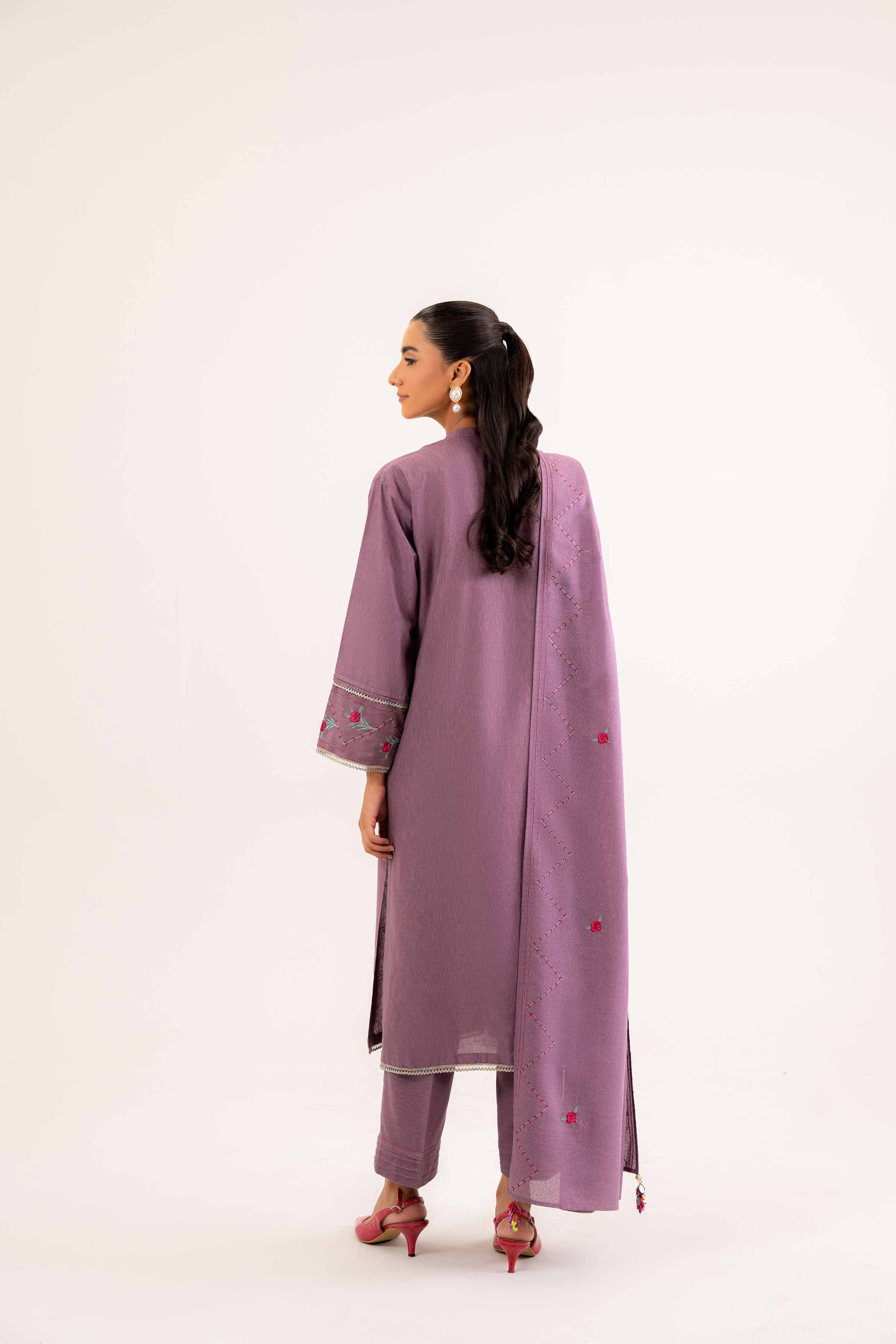3 Piece - Embroidered Suit - PW24-357 - Image 3