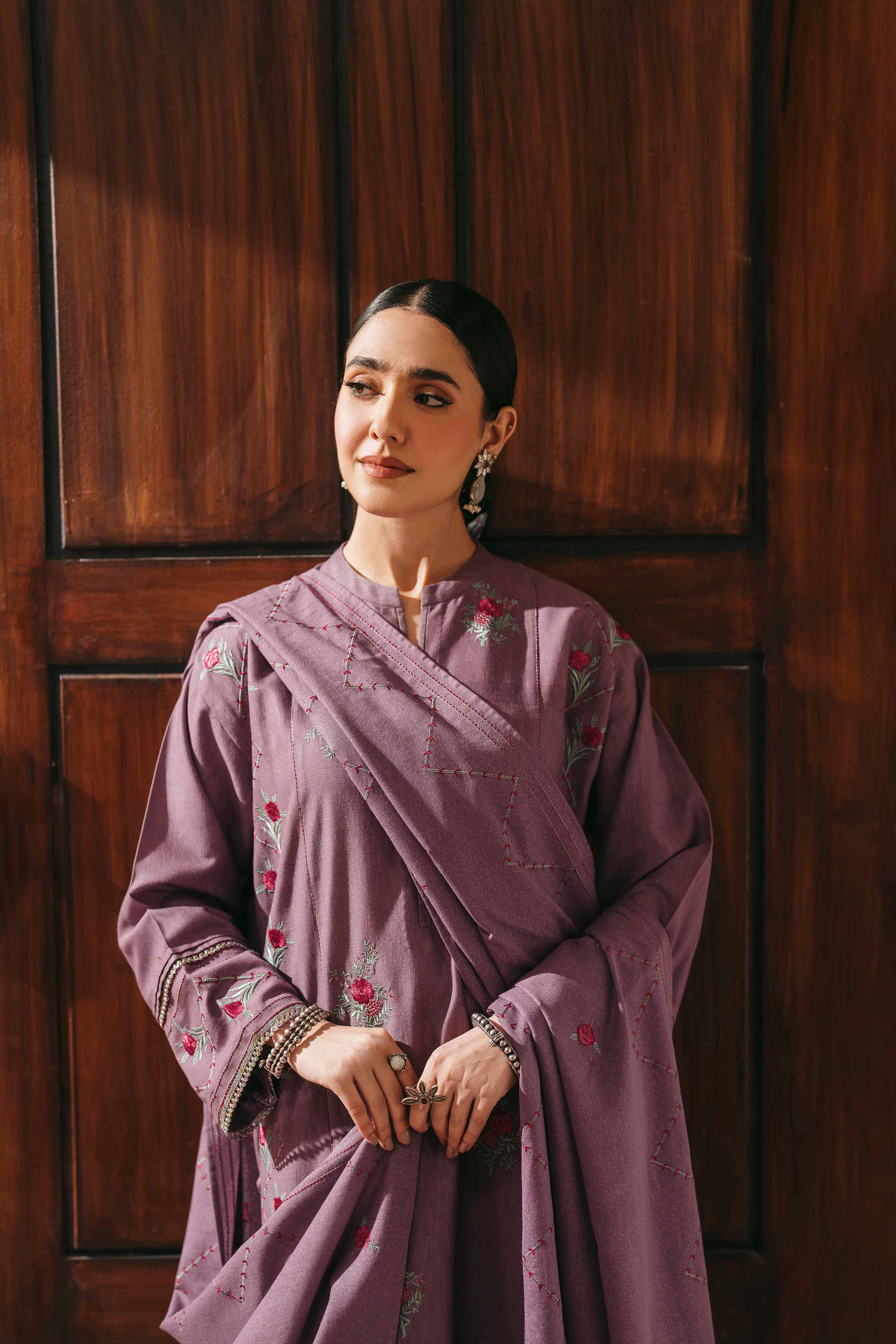 3 Piece - Embroidered Suit - PW24-357 - Image 4