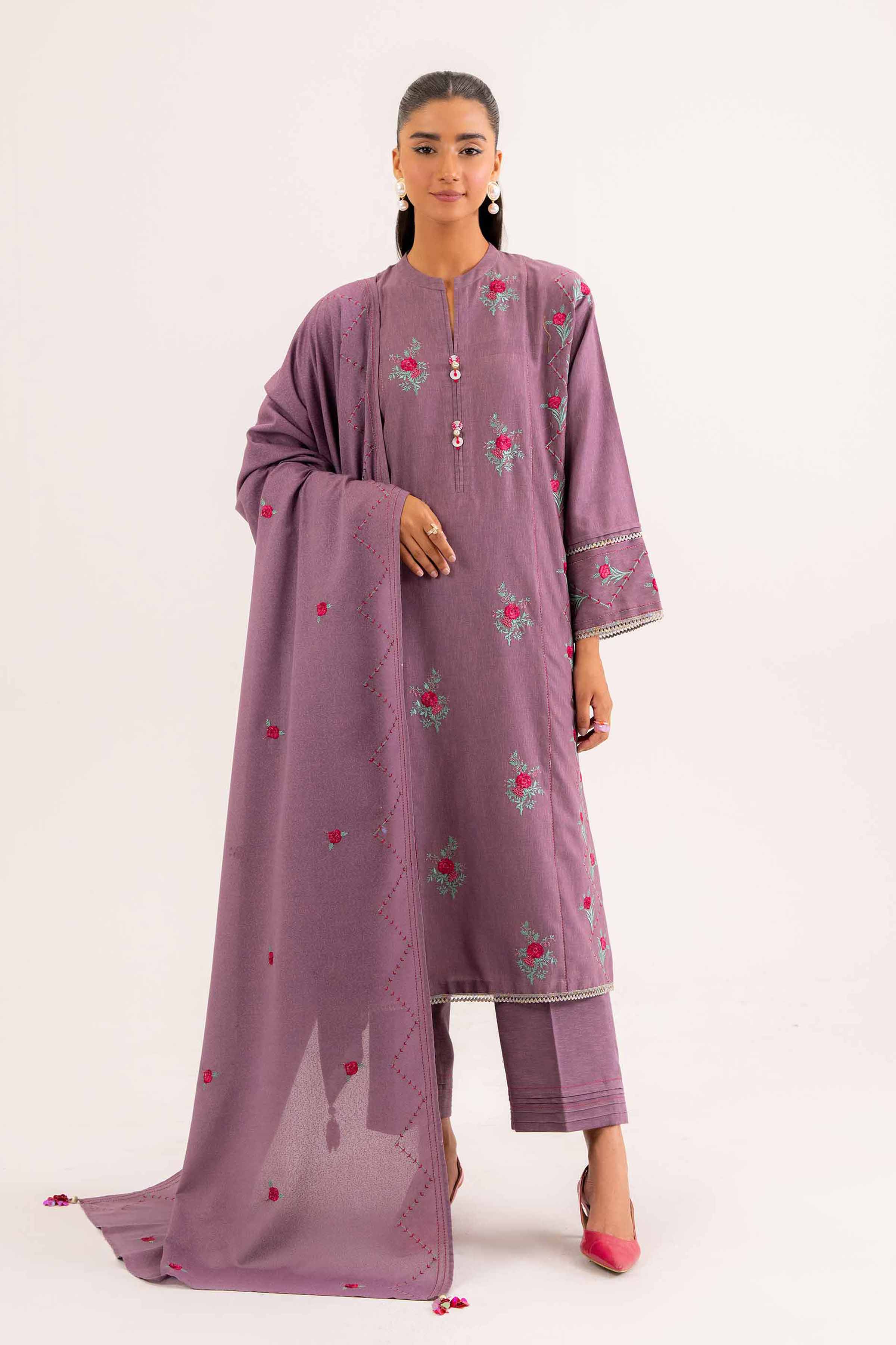 3 Piece - Embroidered Suit - PW24-357 - Image 6