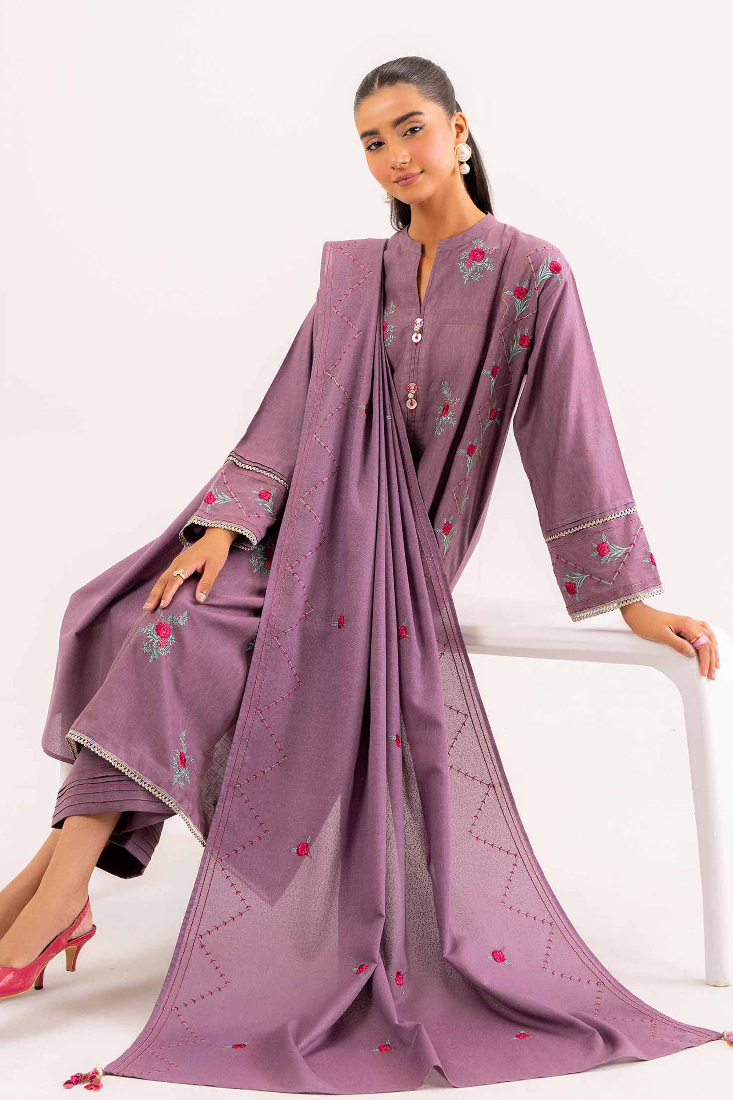 3 Piece - Embroidered Suit - PW24-357 - Image 7