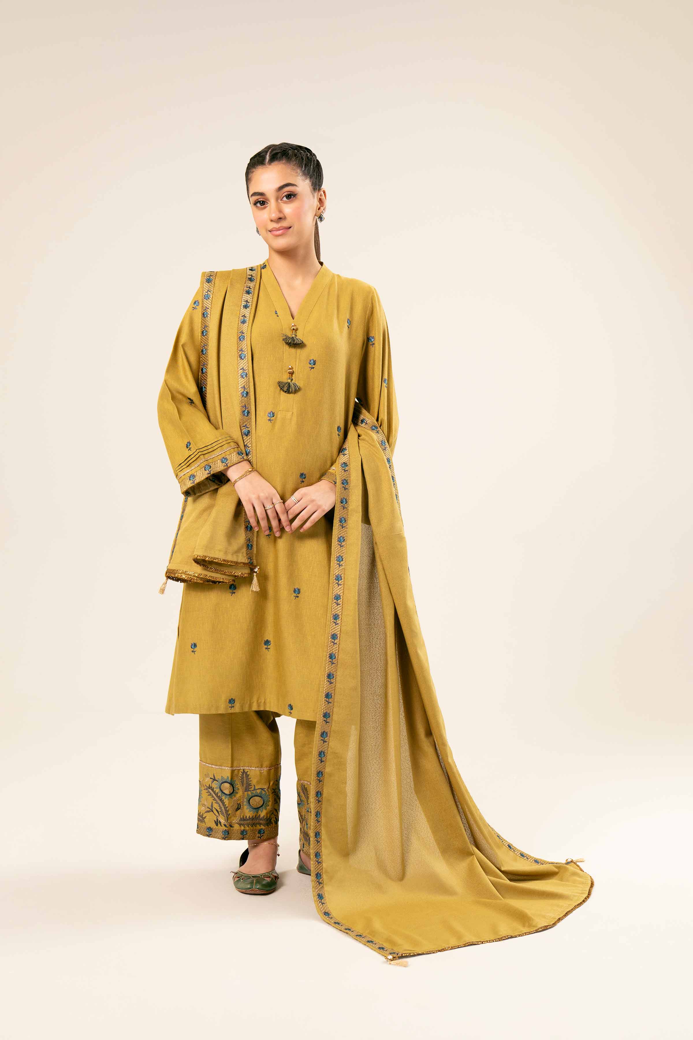 3 piece - Embroidered Suit - PW24-359 - Image 5