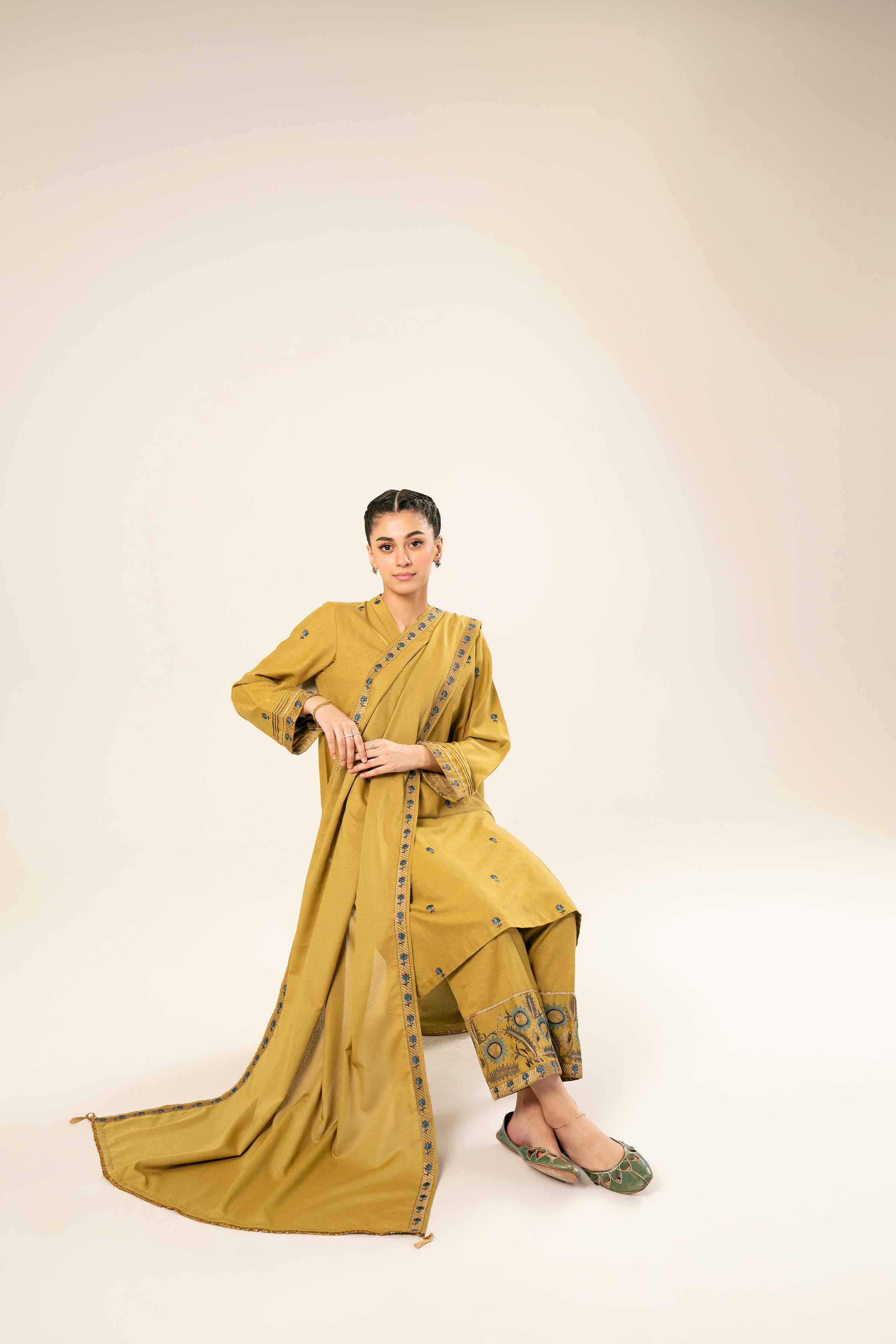 3 piece - Embroidered Suit - PW24-359 - Image 6