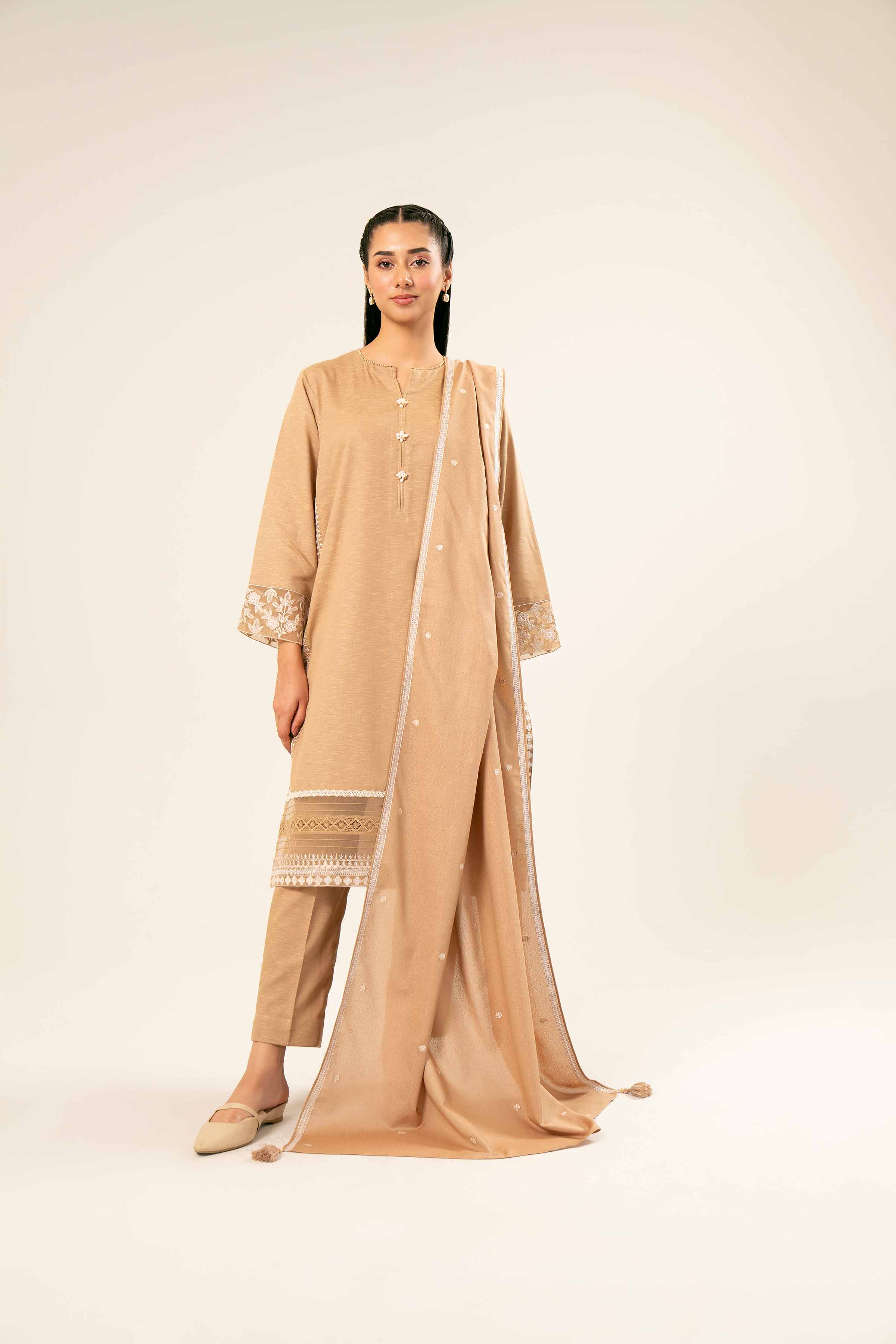 3 piece - Embroidered Suit - PW24-395 - Image 4