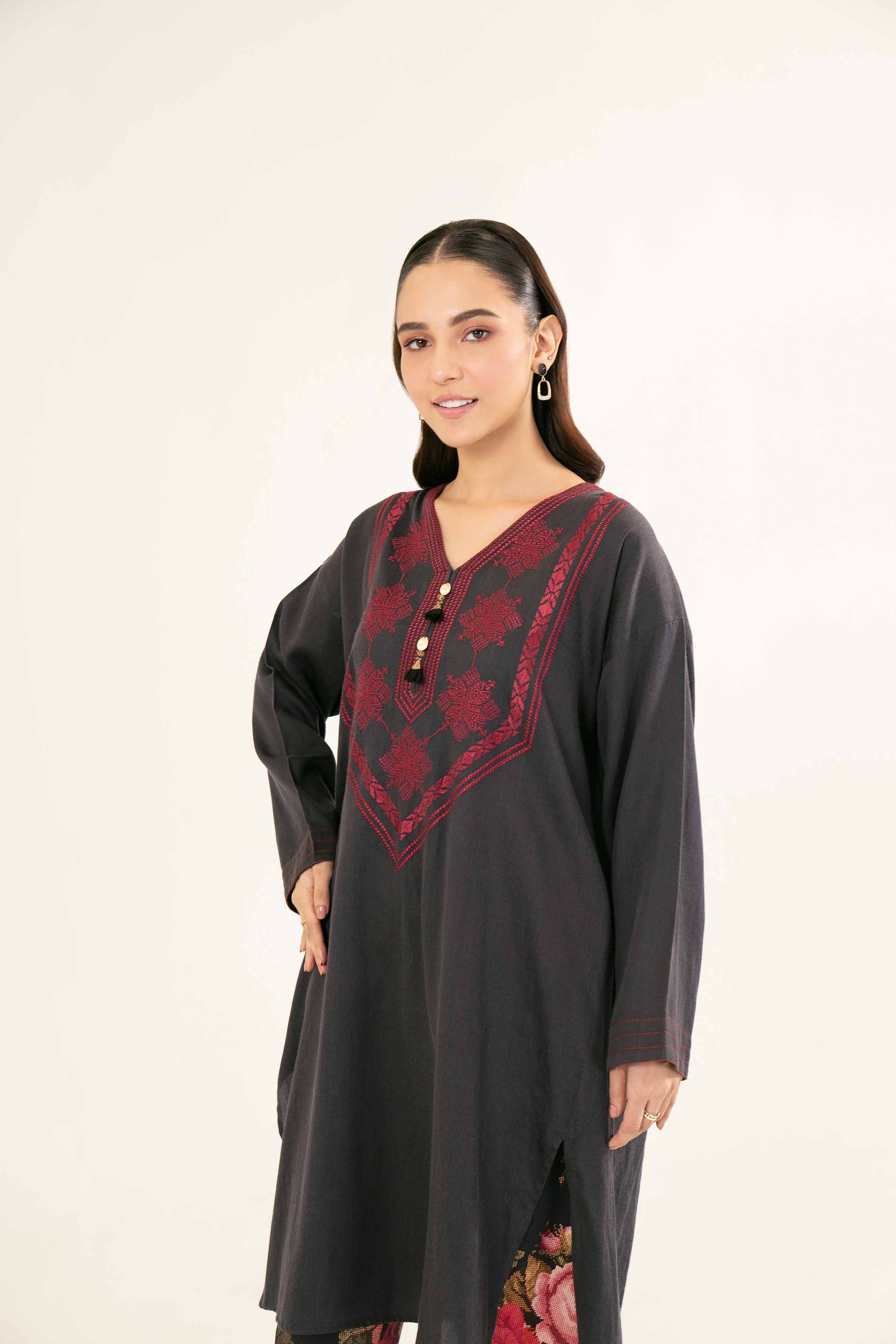 2 Piece - Printed Embroidered Suit - PW24-401 - Image 7