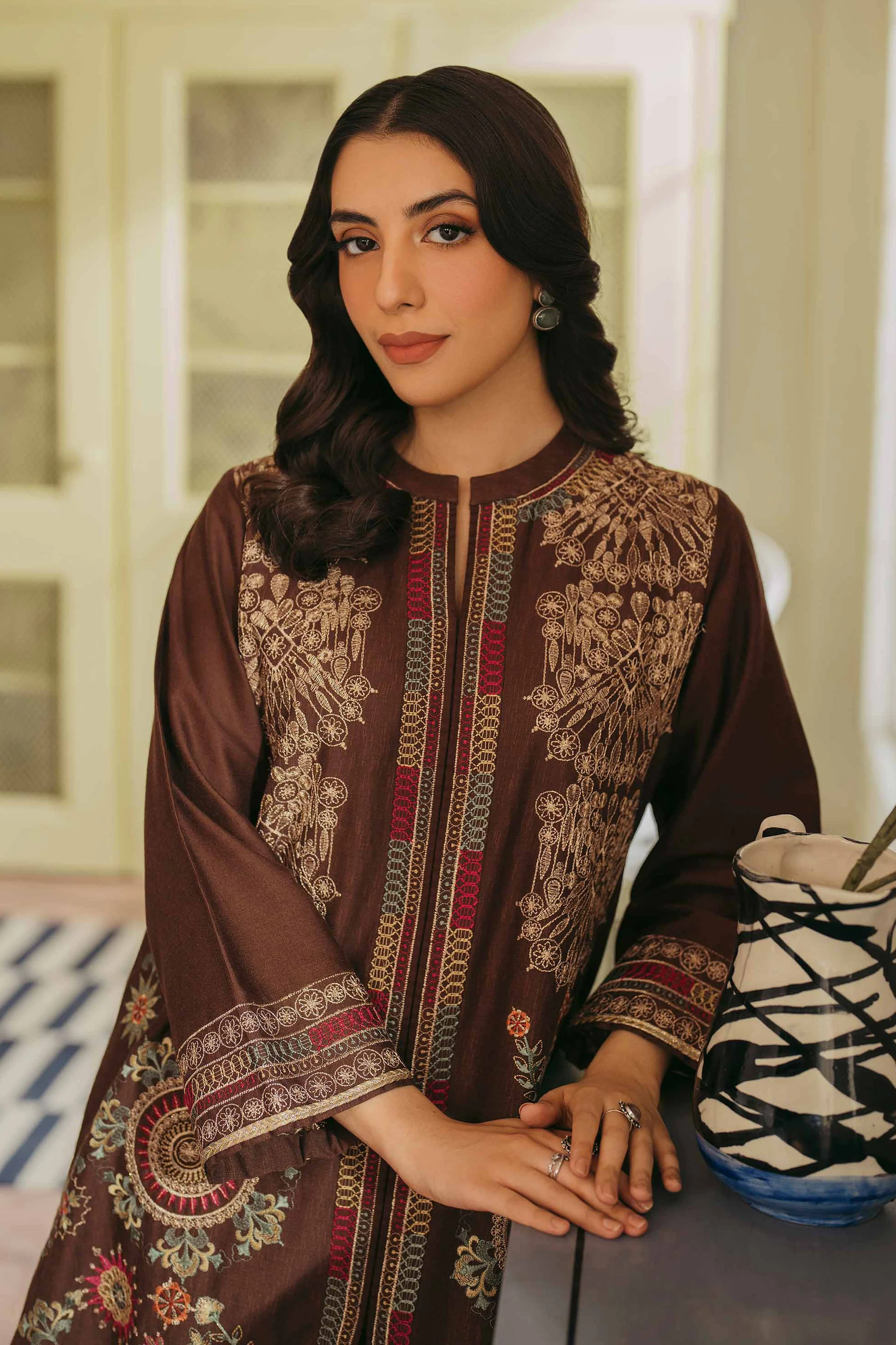 2 Piece - Embroidered Suit - PW24-42 - Image 2