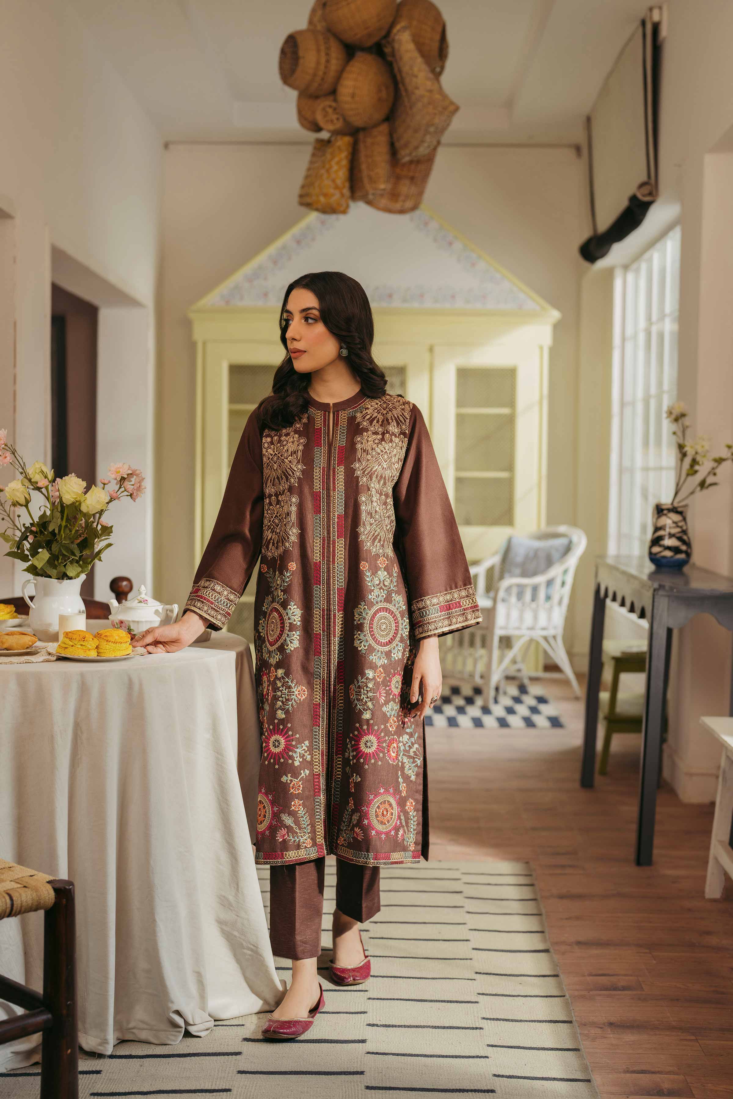 2 Piece - Embroidered Suit - PW24-42 - Image 5