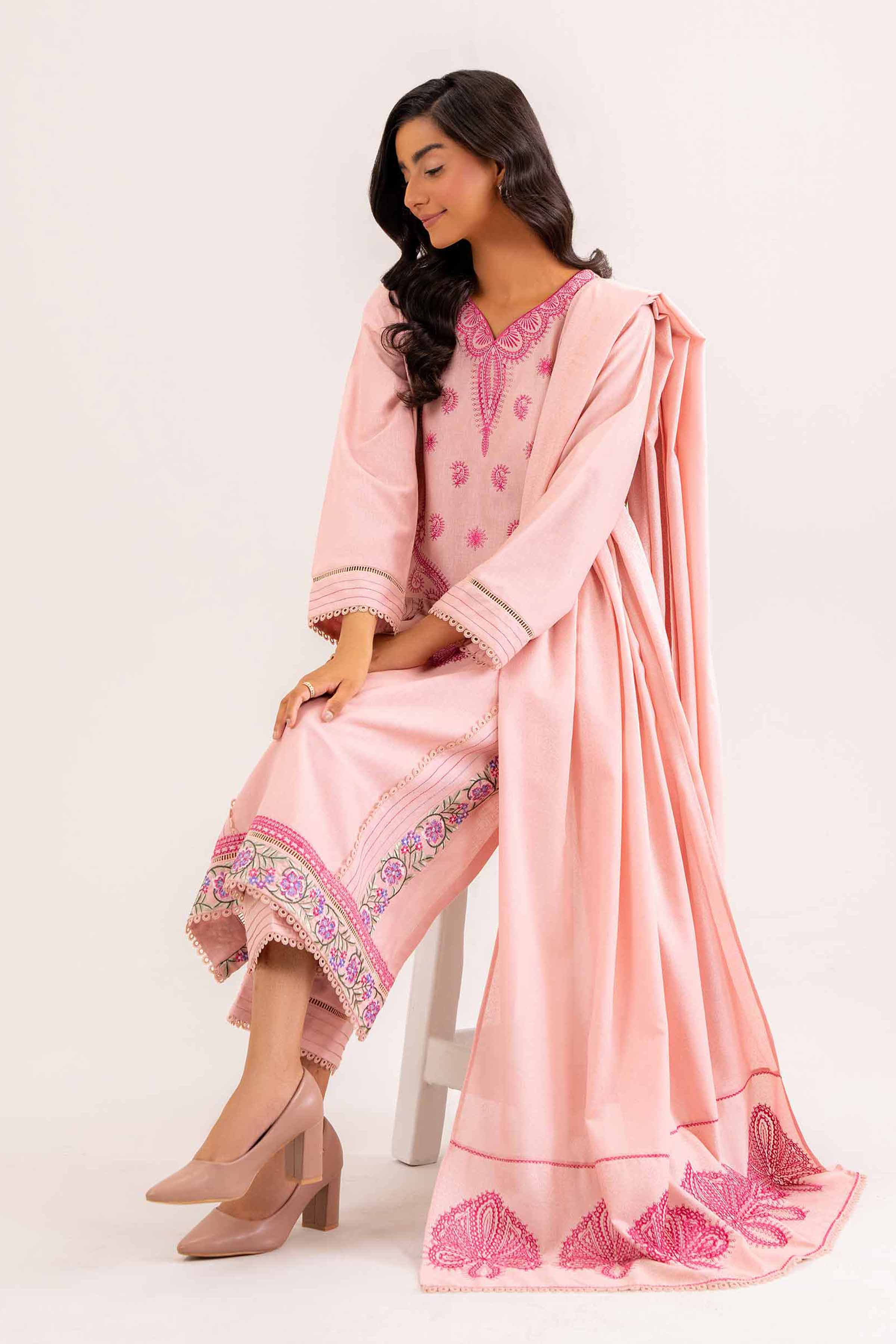 3 piece - Embroidered Suit - PW24-433 - Image 2
