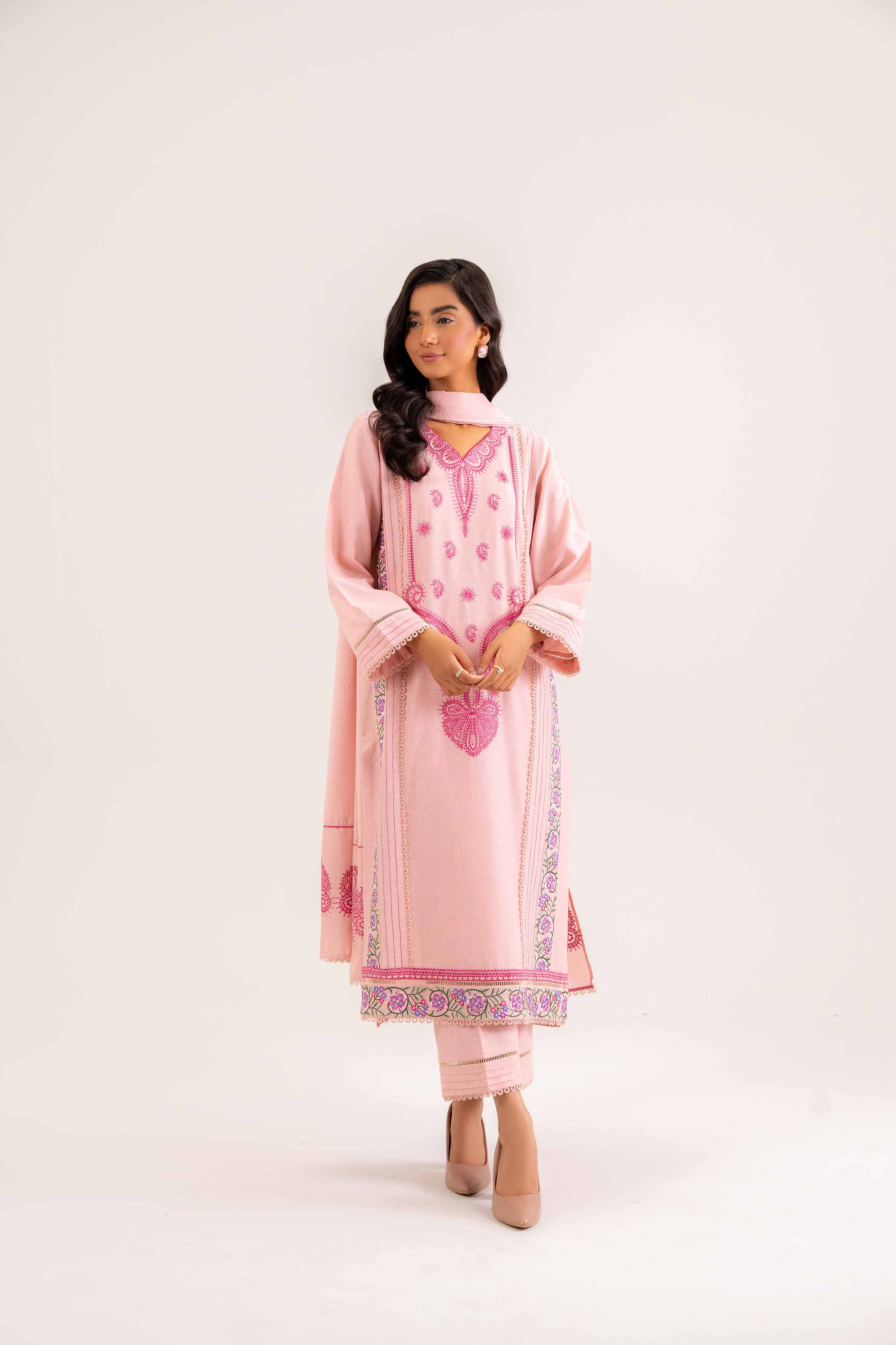3 piece - Embroidered Suit - PW24-433 - Image 5