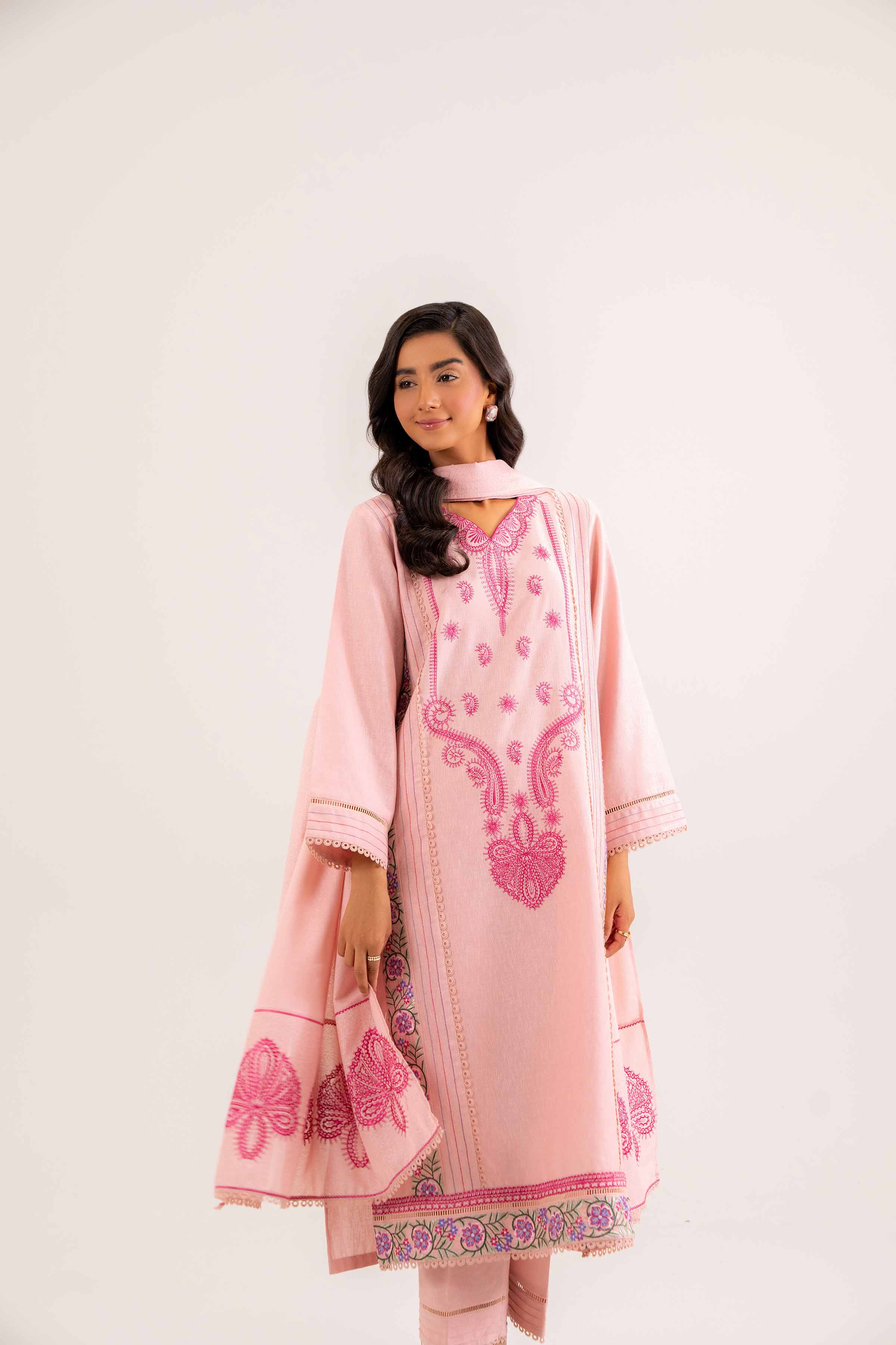 3 piece - Embroidered Suit - PW24-433 - Image 6