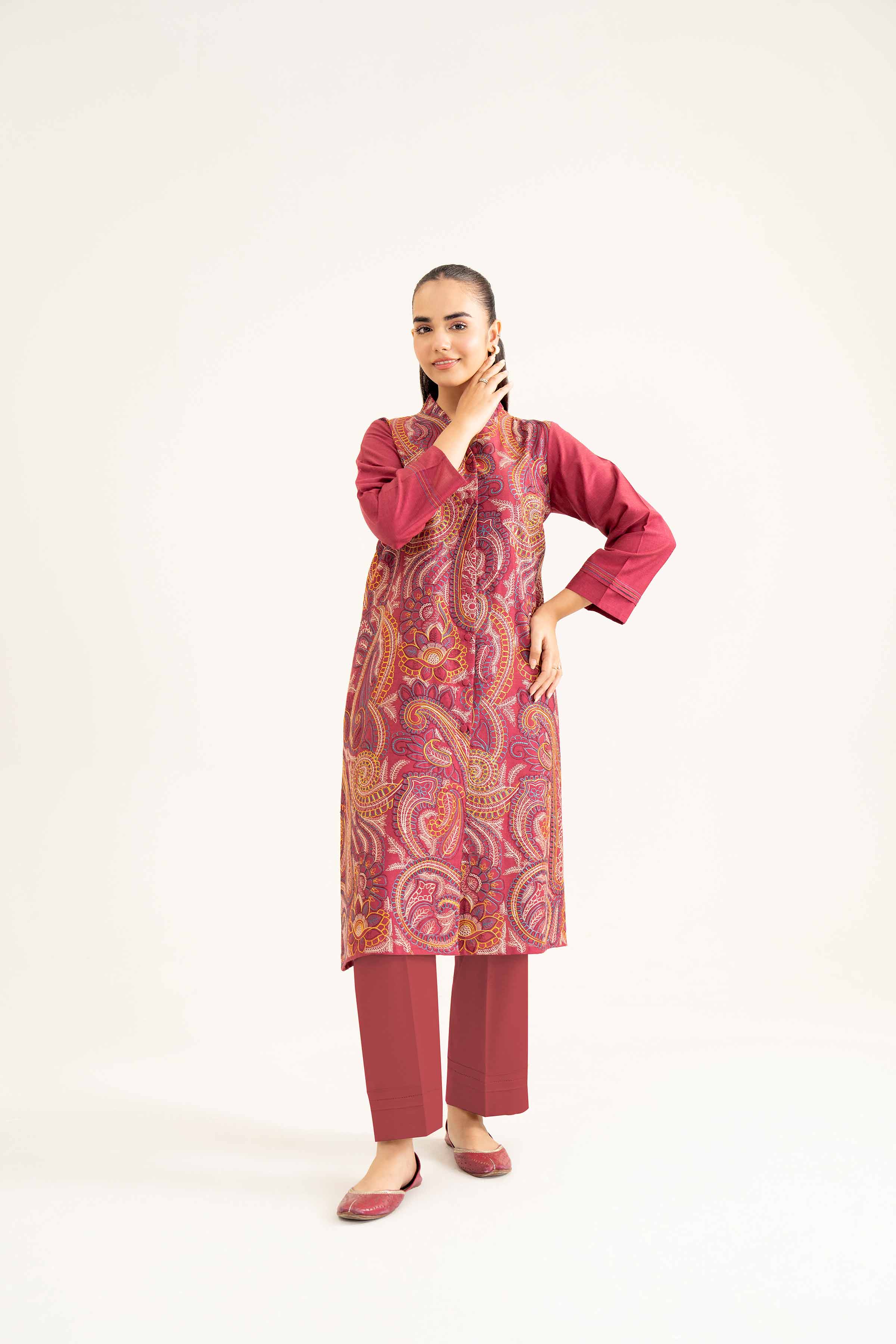 2 Piece - Embroidered Suit - PW24-48 - Image 5