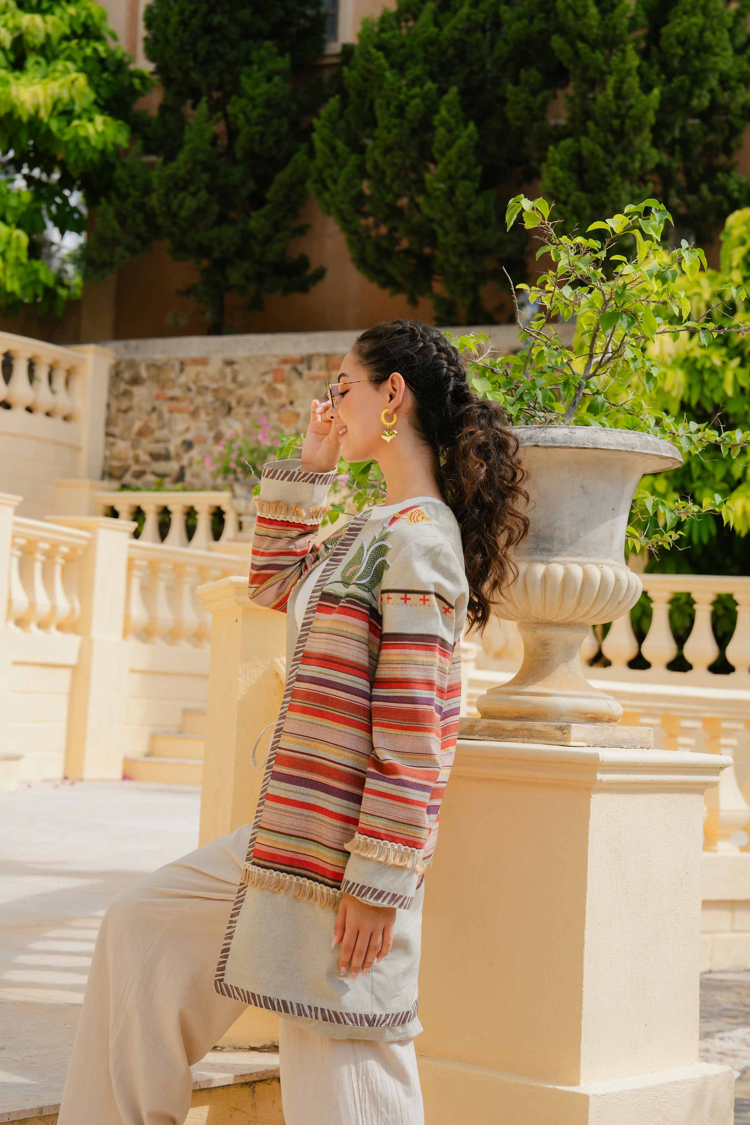 Printed Embroidered Jacket - PW24-92 - Image 3