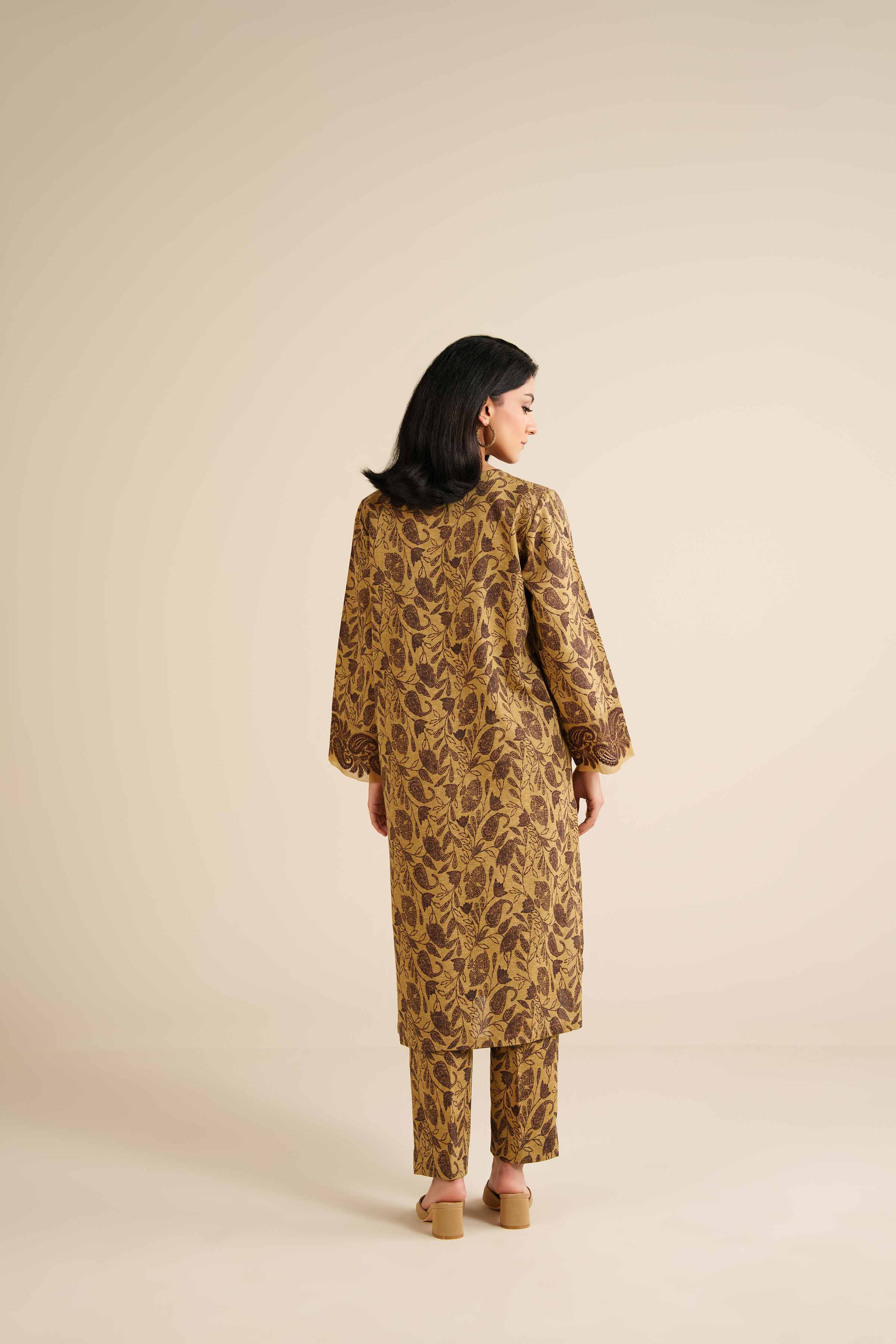2 Piece - Printed Embroidered Suit - PW25-293 - Image 3
