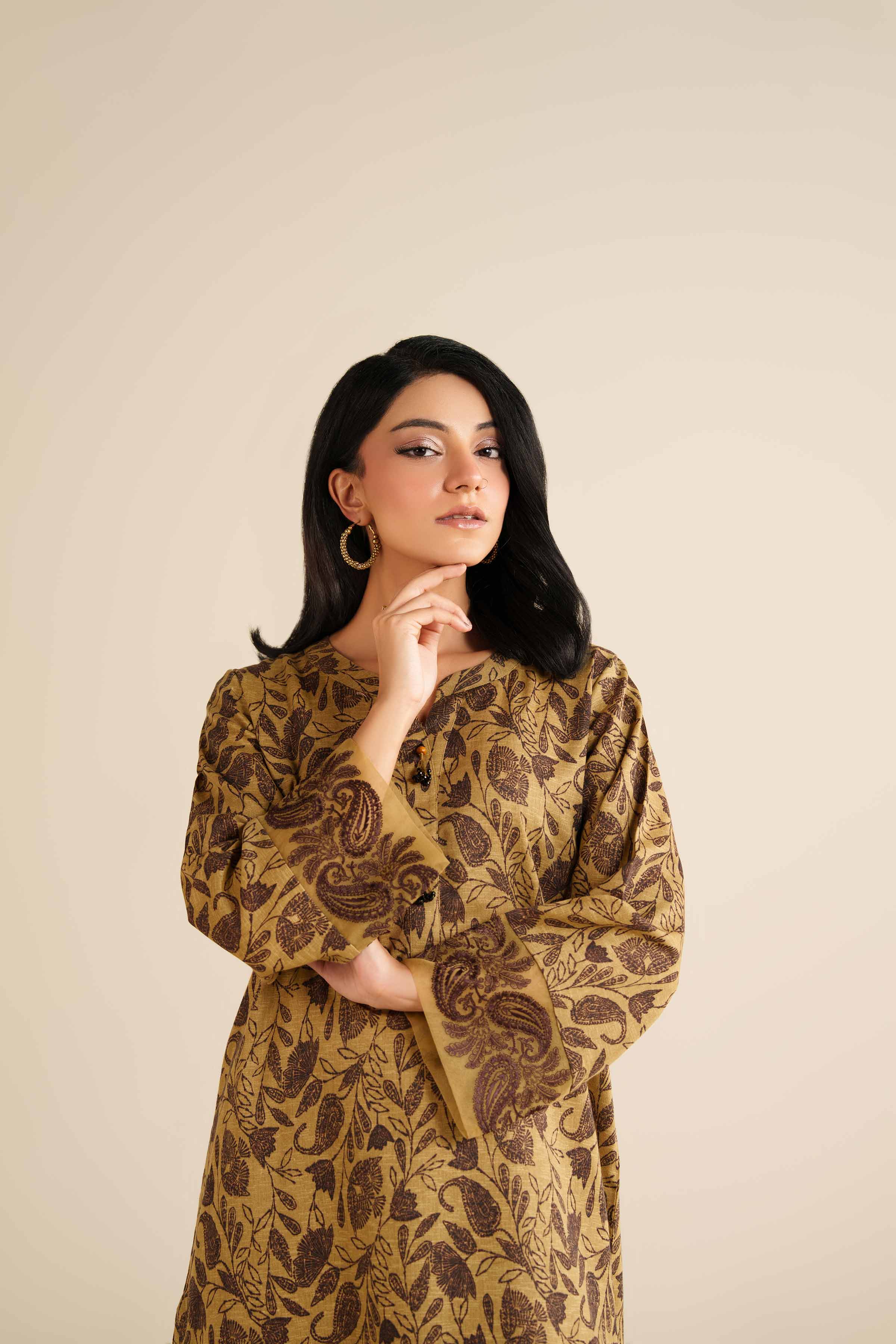 2 Piece - Printed Embroidered Suit - PW25-293 - Image 6