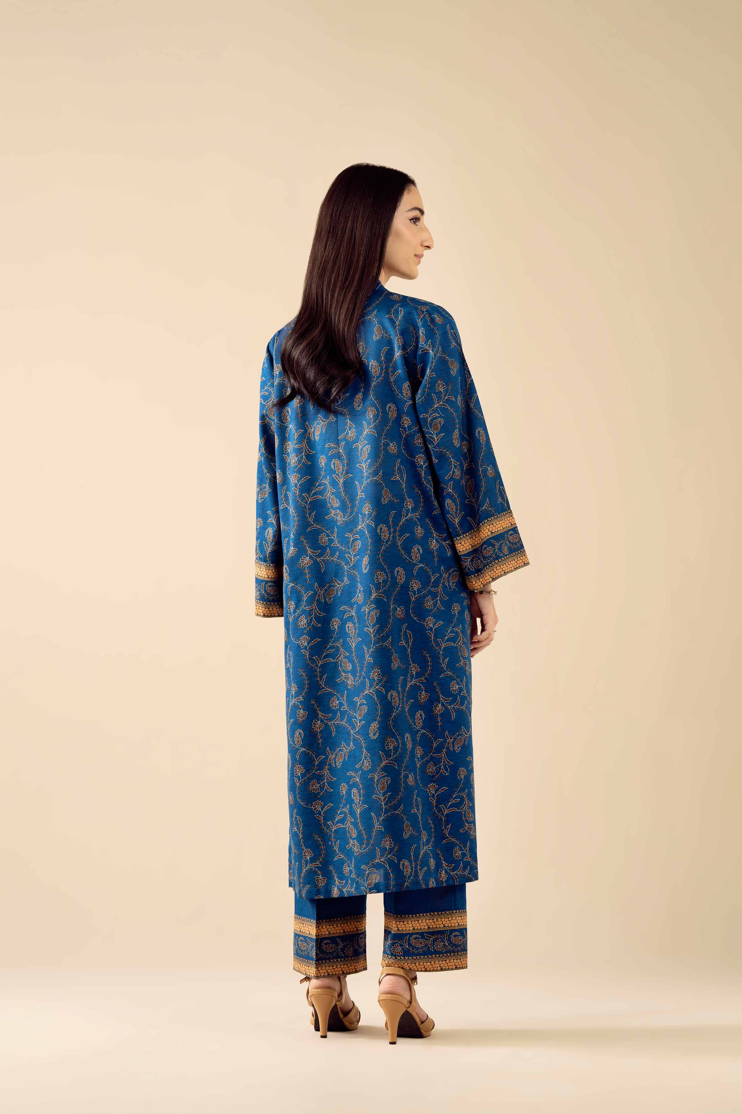 2 Piece - Printed Embroidered Suit - PW25-430 - Image 3