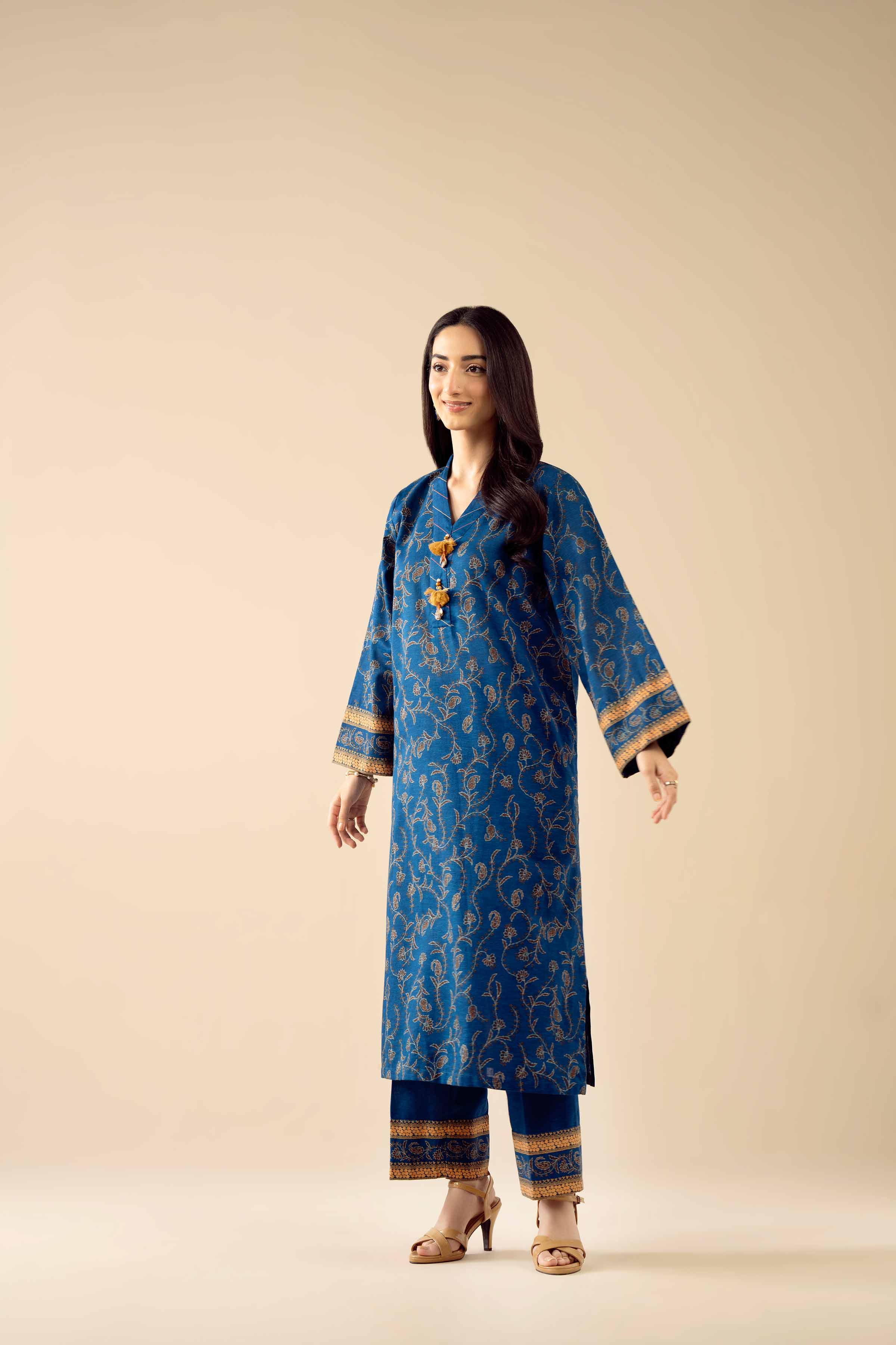 2 Piece - Printed Embroidered Suit - PW25-430 - Image 4