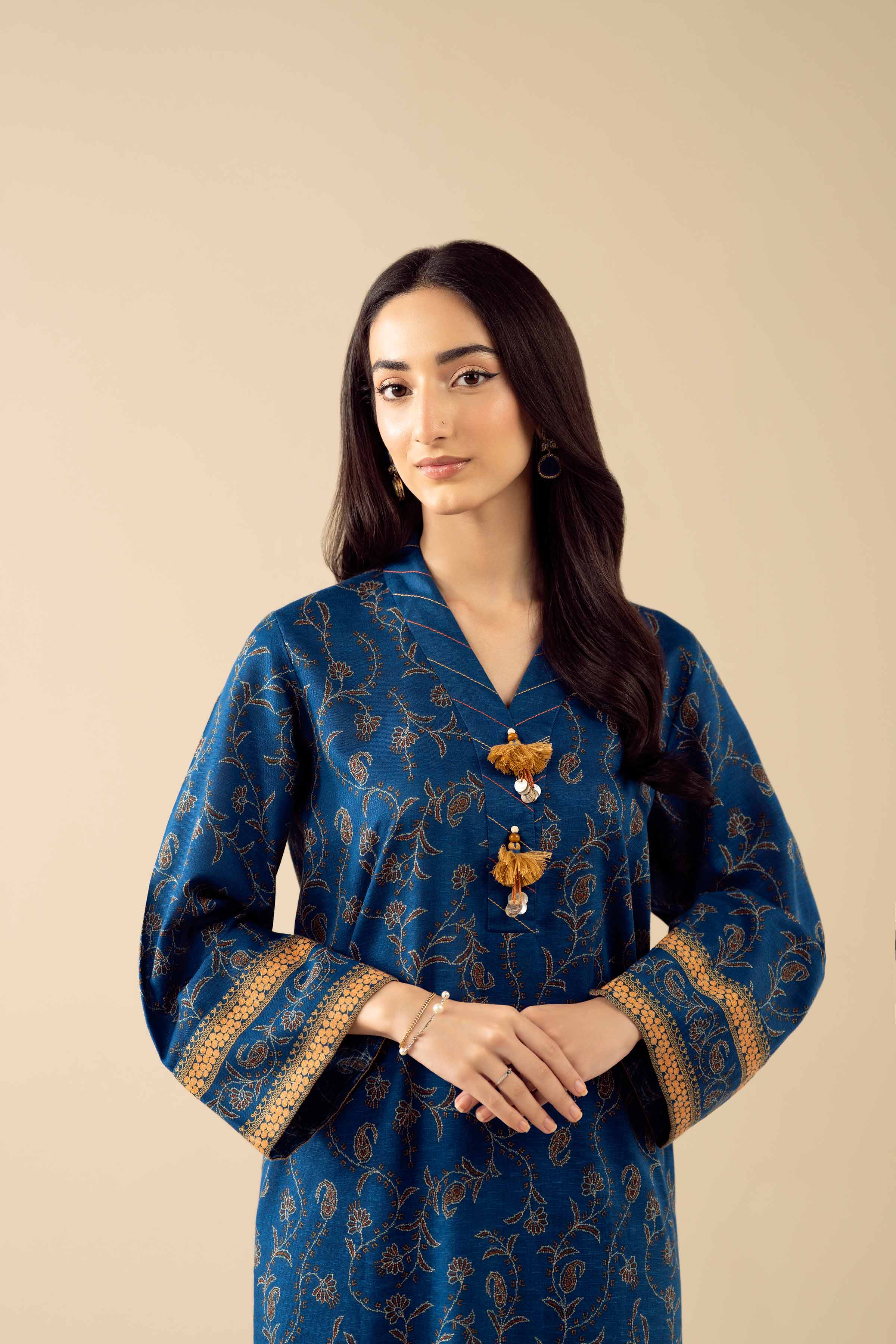 2 Piece - Printed Embroidered Suit - PW25-430 - Image 7