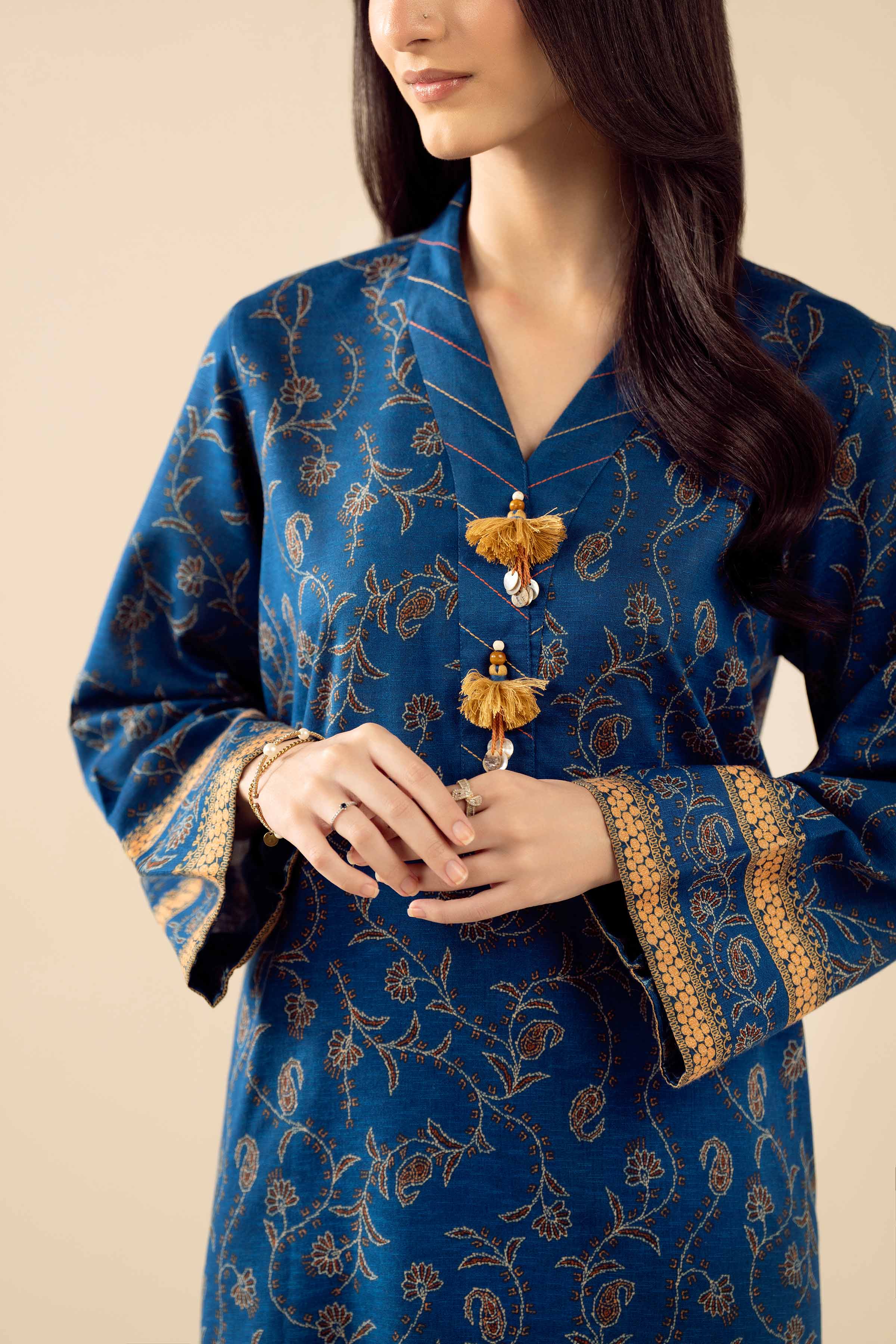 2 Piece - Printed Embroidered Suit - PW25-430 - Image 8